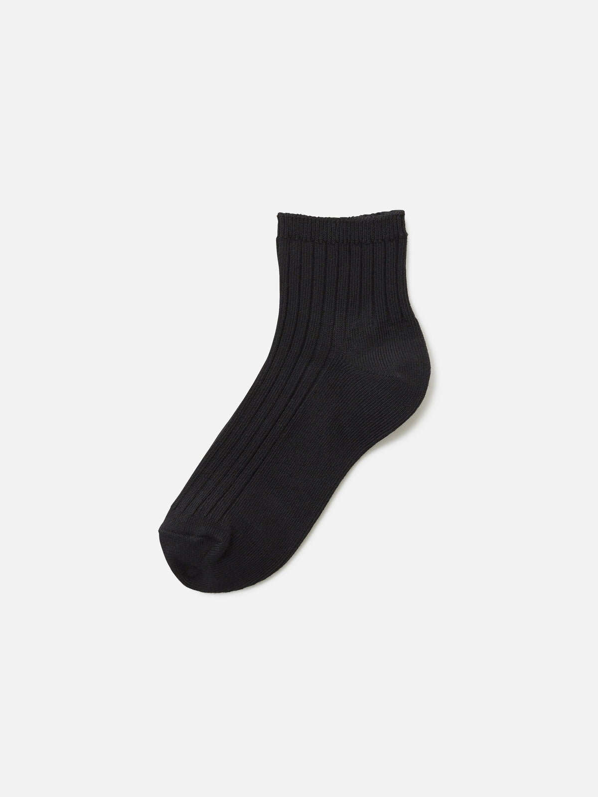 キッズ 表糸綿100％で毛玉が出来にくいショートソックス / 16-18cm - ブラック