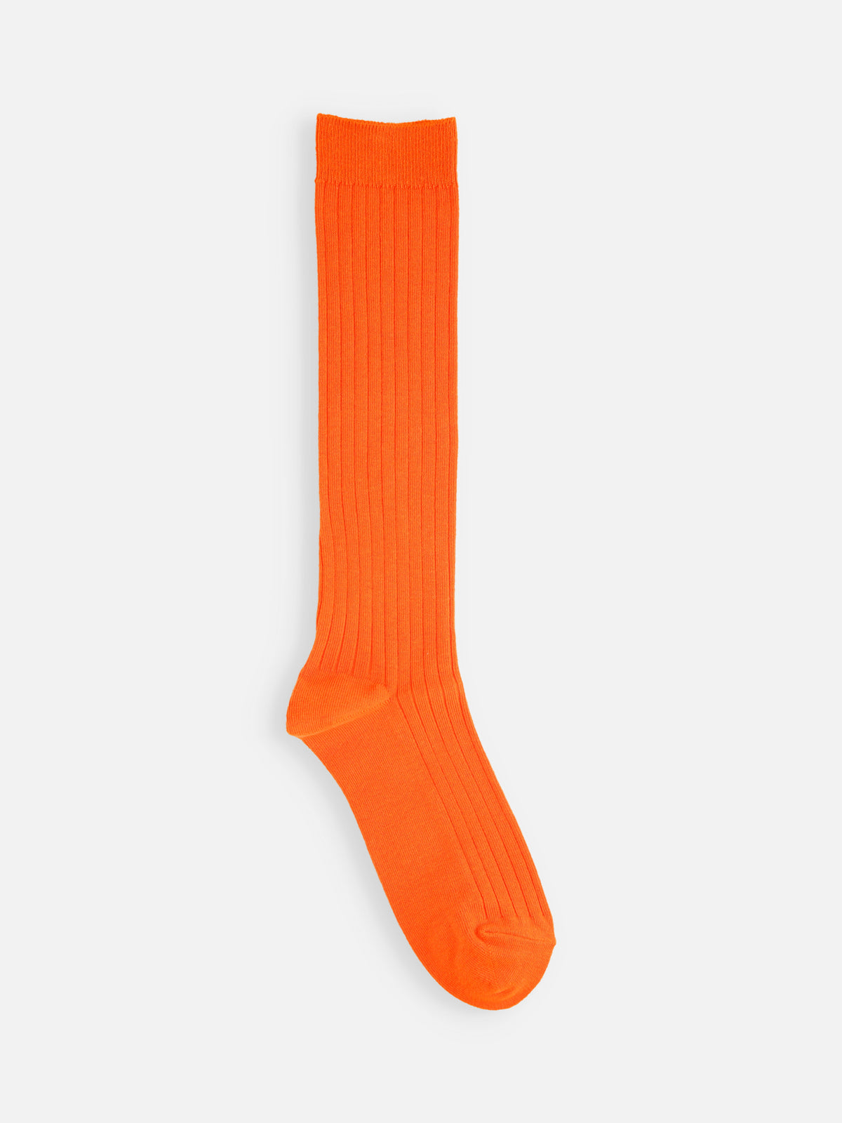【ジュニアサイズ】蛍光リブハイソックス / 22-24cm - ブリリアントオレンジ