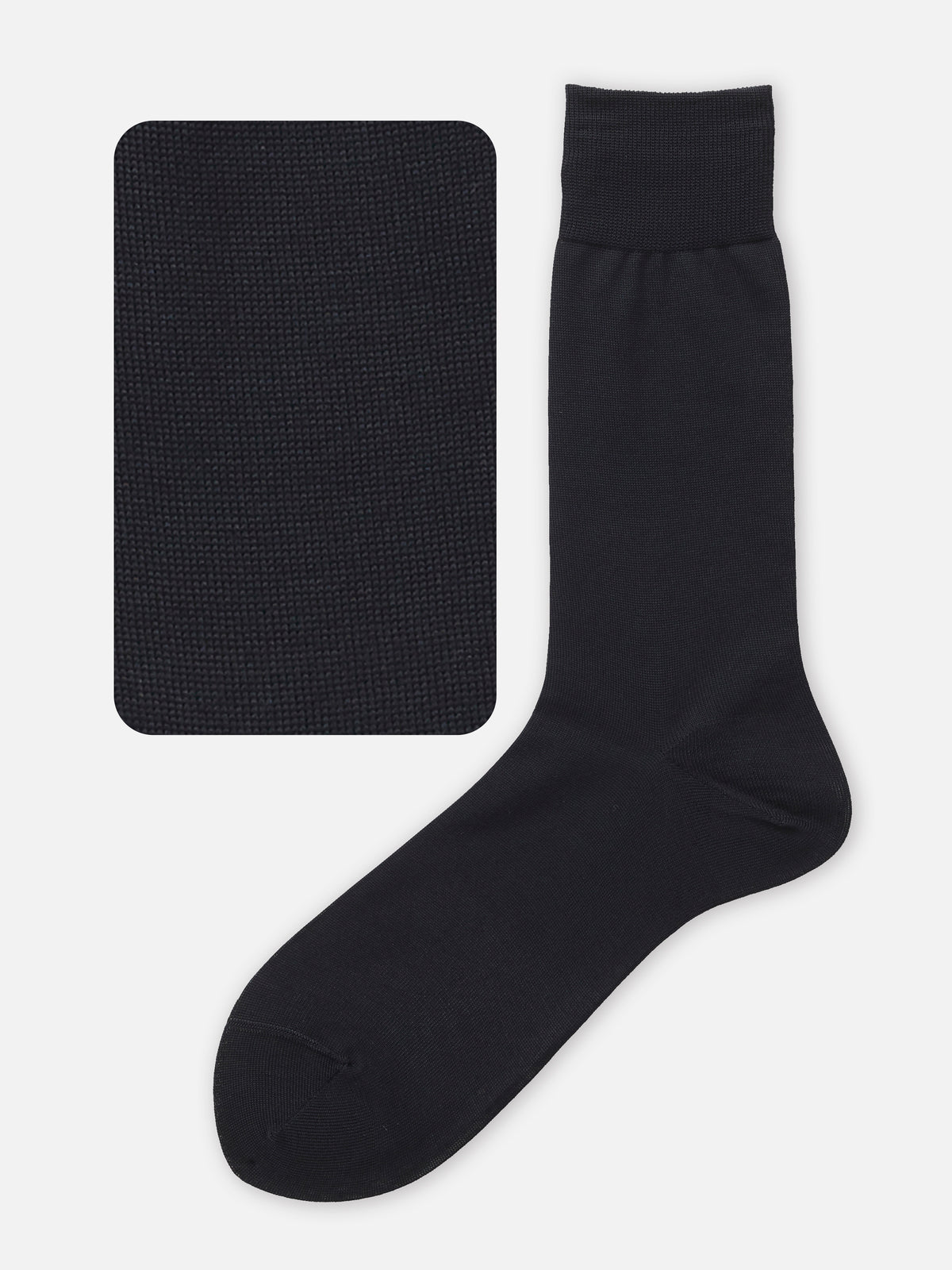【Tabio MEN】表糸綿100％ベタソックス(25.0cm〜25.0cm) - クロ