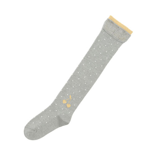 【キッズ】ピンドットラメチェリーオーバーニー / 16-18cm - ライトグレーモク
