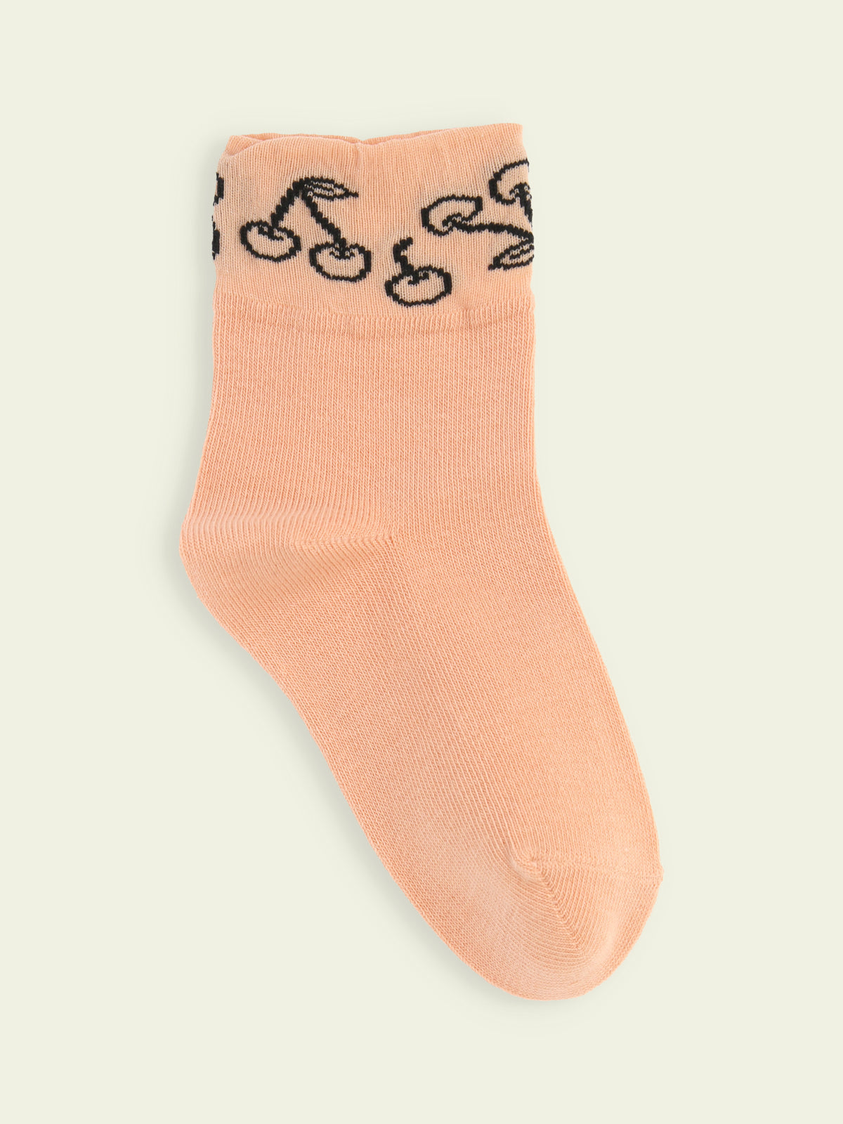 【3足1,485円】キッズ トップシースルーさくらんぼショートソックス / 13-15cm - ピーチ
