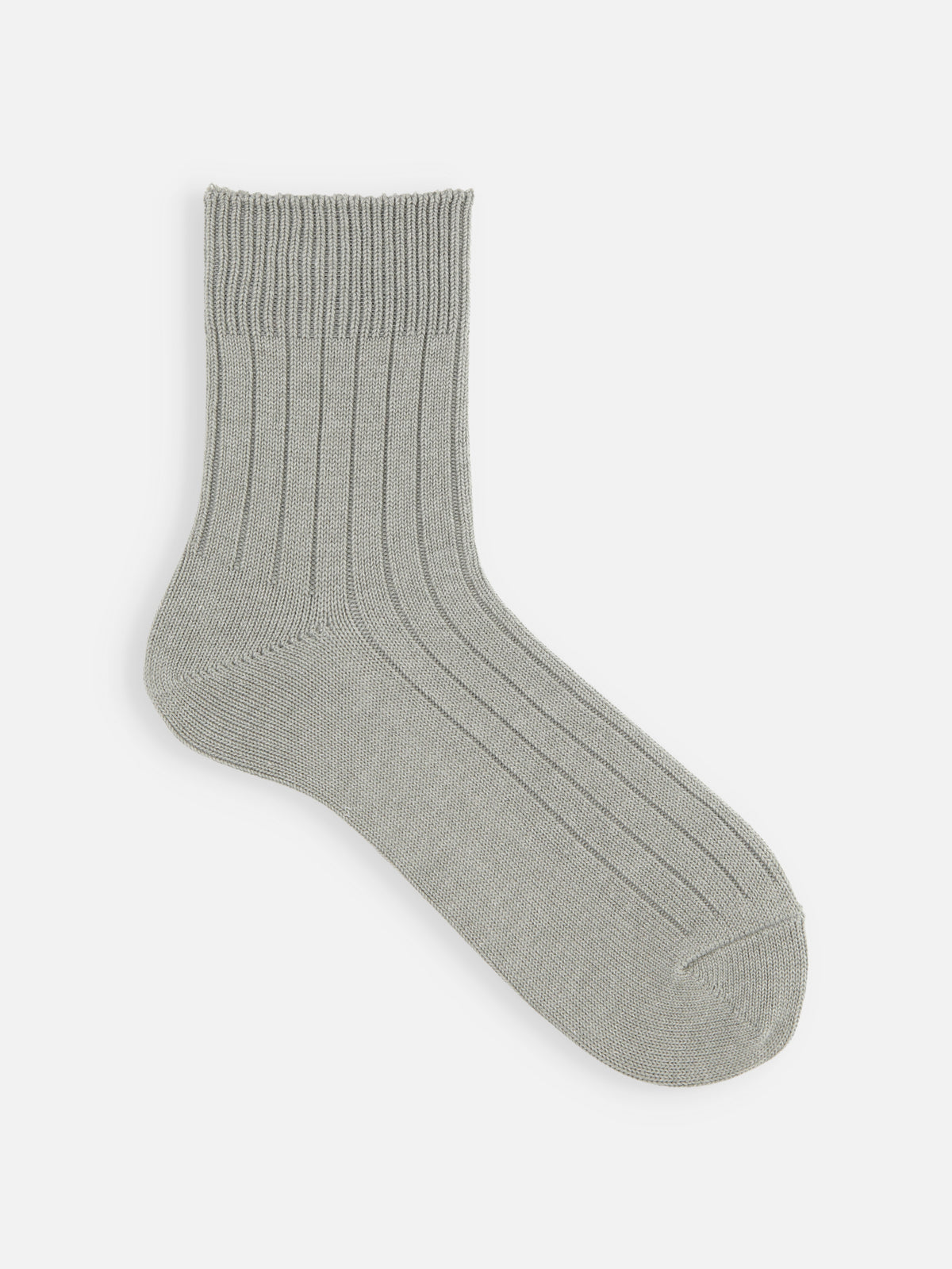 【Tabio MEN】WEB限定 ローゲージリブショート丈ソックス - グレ－モク
