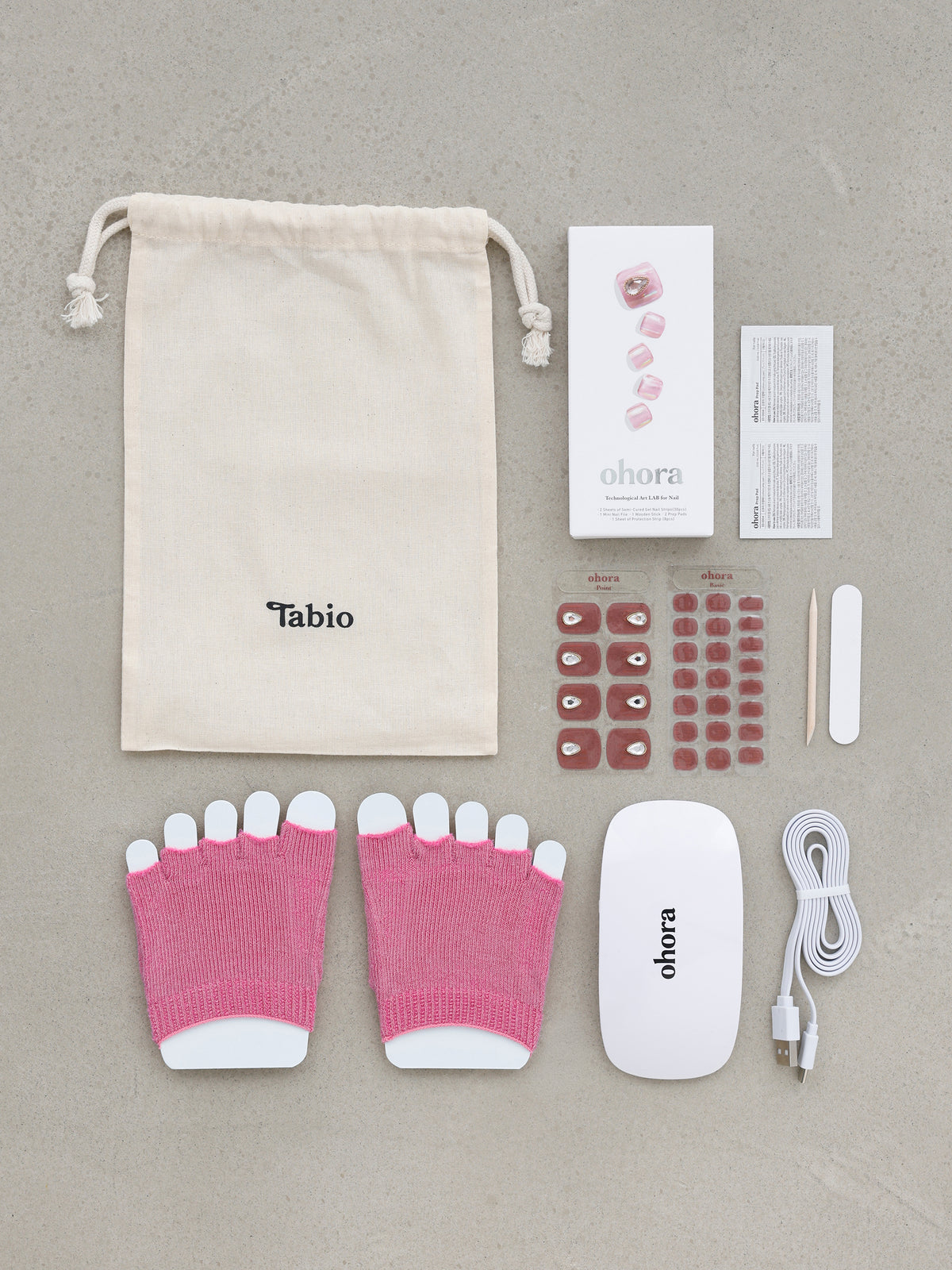 【通常価格より20％OFF】ohora(オホーラ)×靴下屋 WEB限定セット ＜ピンク＞