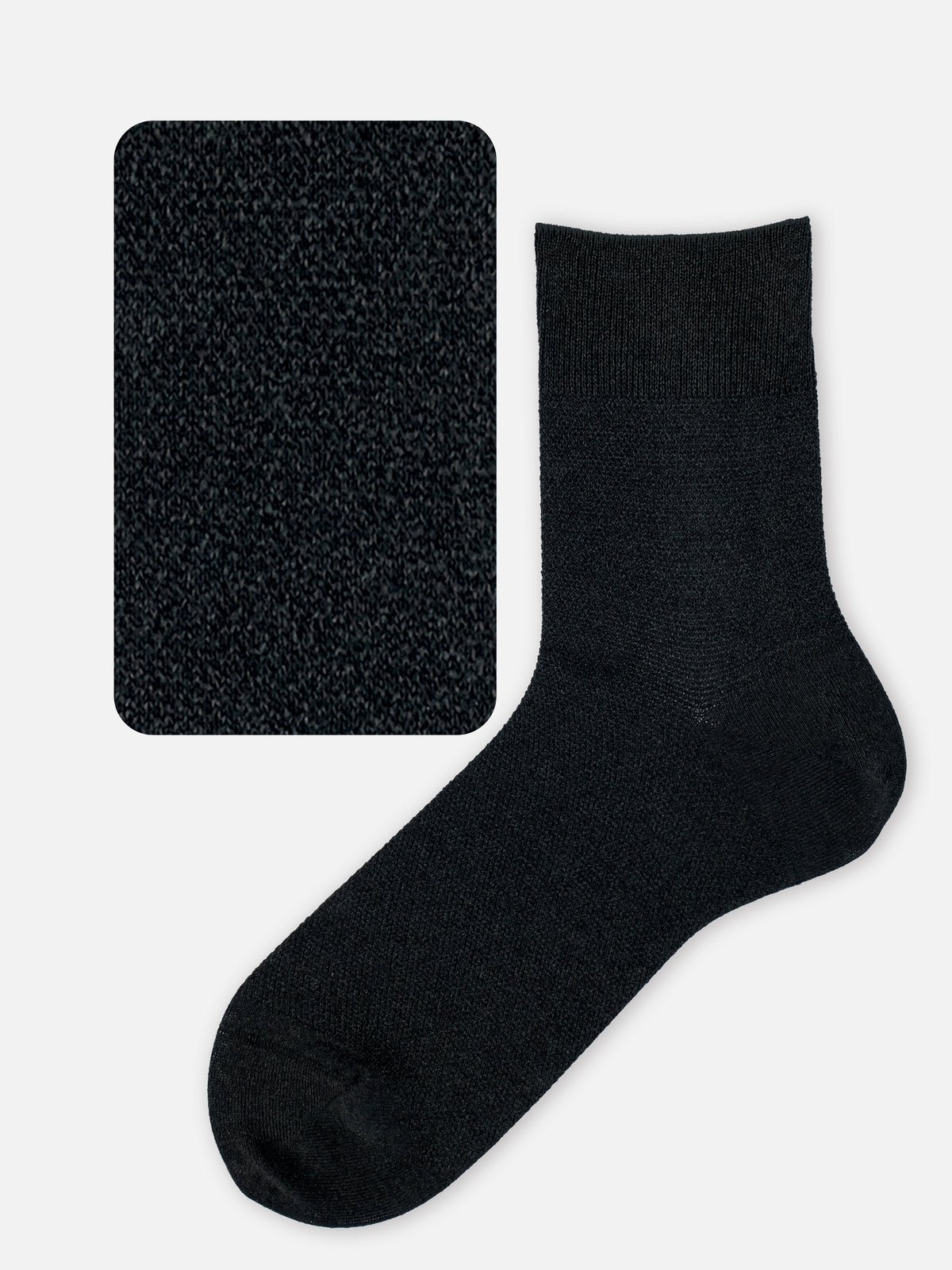 【Tabio MEN】ドライなタッチが心地いい和紙梨地ショートソックス(27.0～29.0cm) - クロ