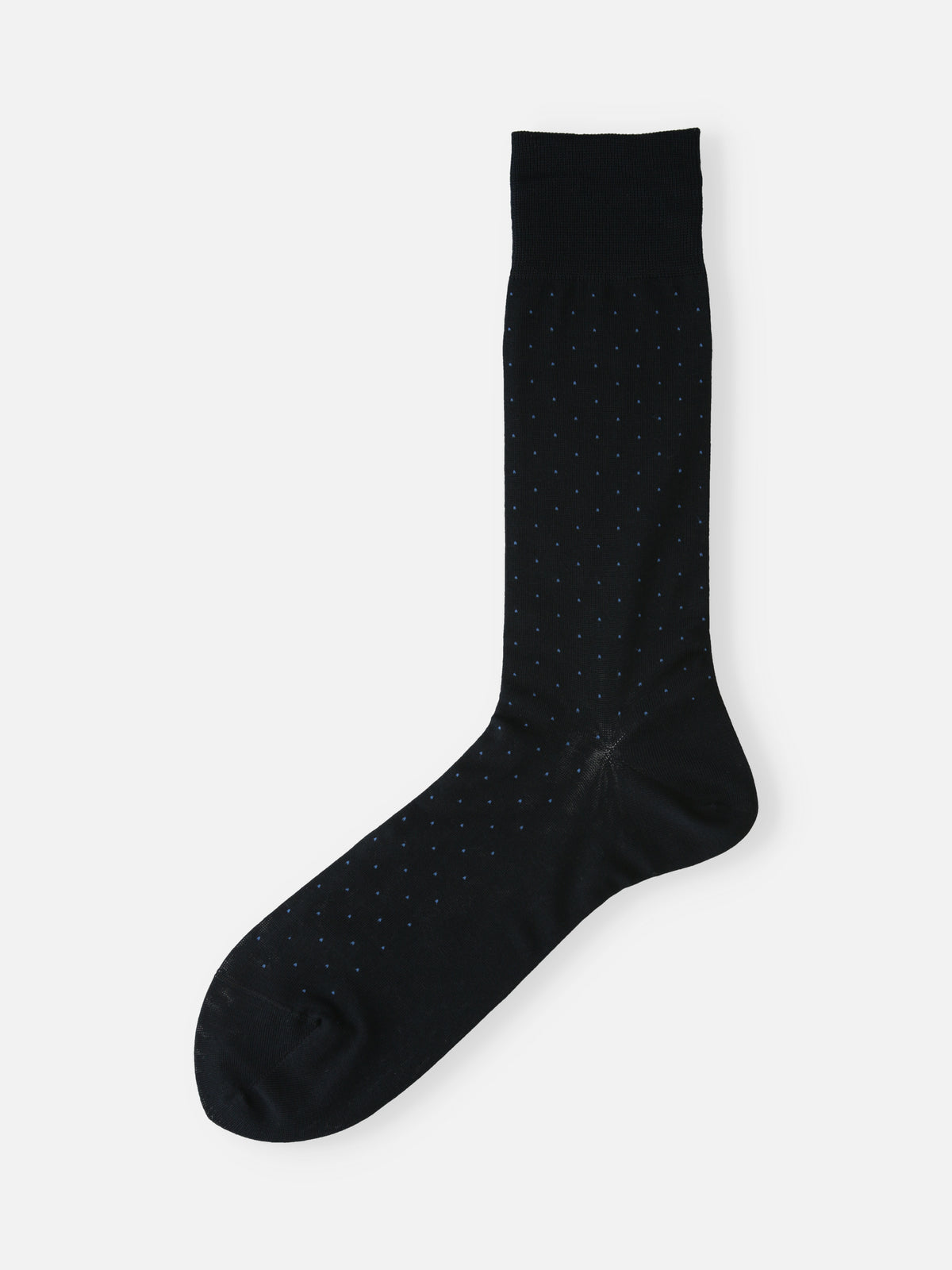 【Tabio MEN】連続シルケット ドットソックス(23.0～25.0cm) - ブラックネイビー+ネイビー