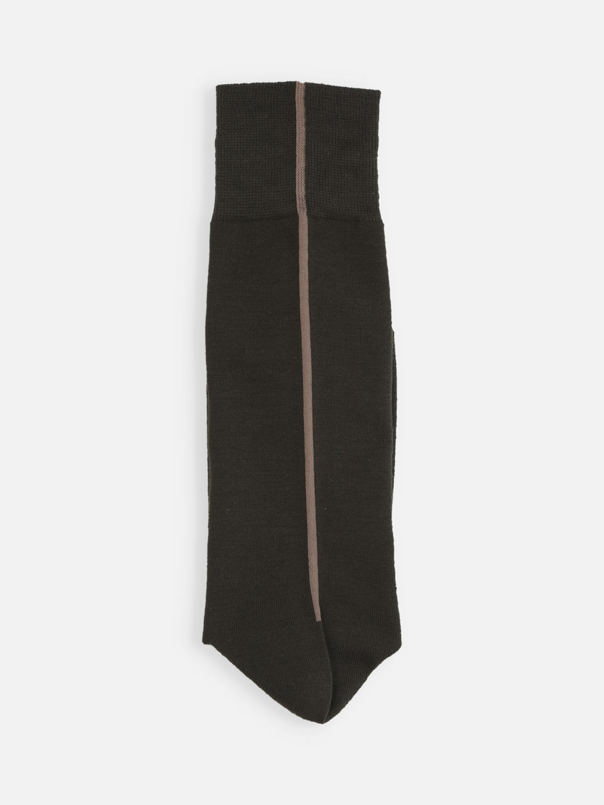 毛混バックシームソックス(25.0～27.0cm) - クロ