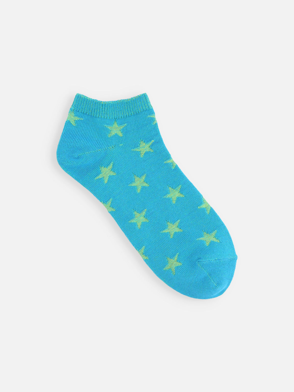 【ジュニアサイズ】 星柄リンクススニーカー丈ソックス / 22-24cm - ターコイズブルー