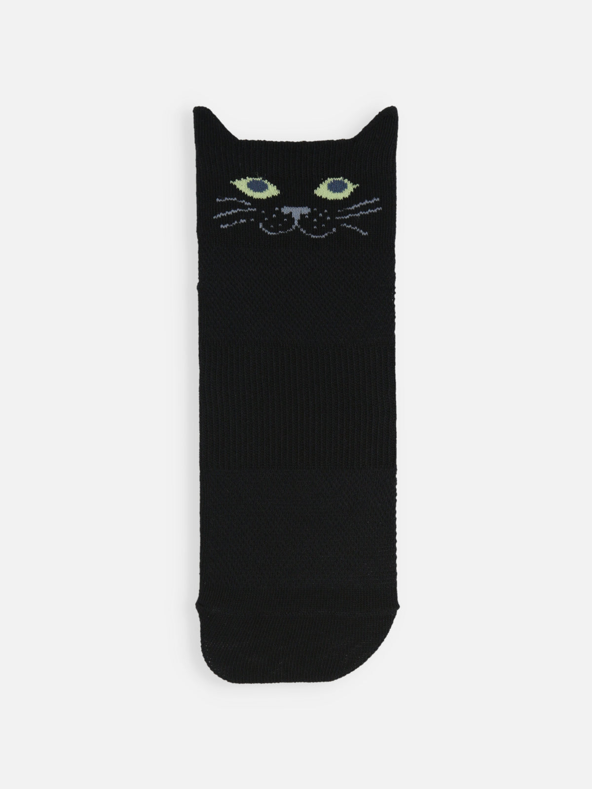 【冷感】クールCATメッシュショートソックス - クロ