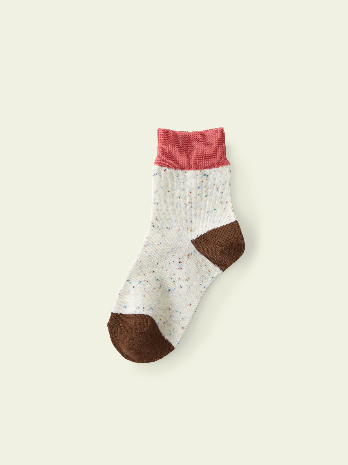 【3足1,485円】キッズ  ネップ三面切り替えショートソックス / 16-18cm