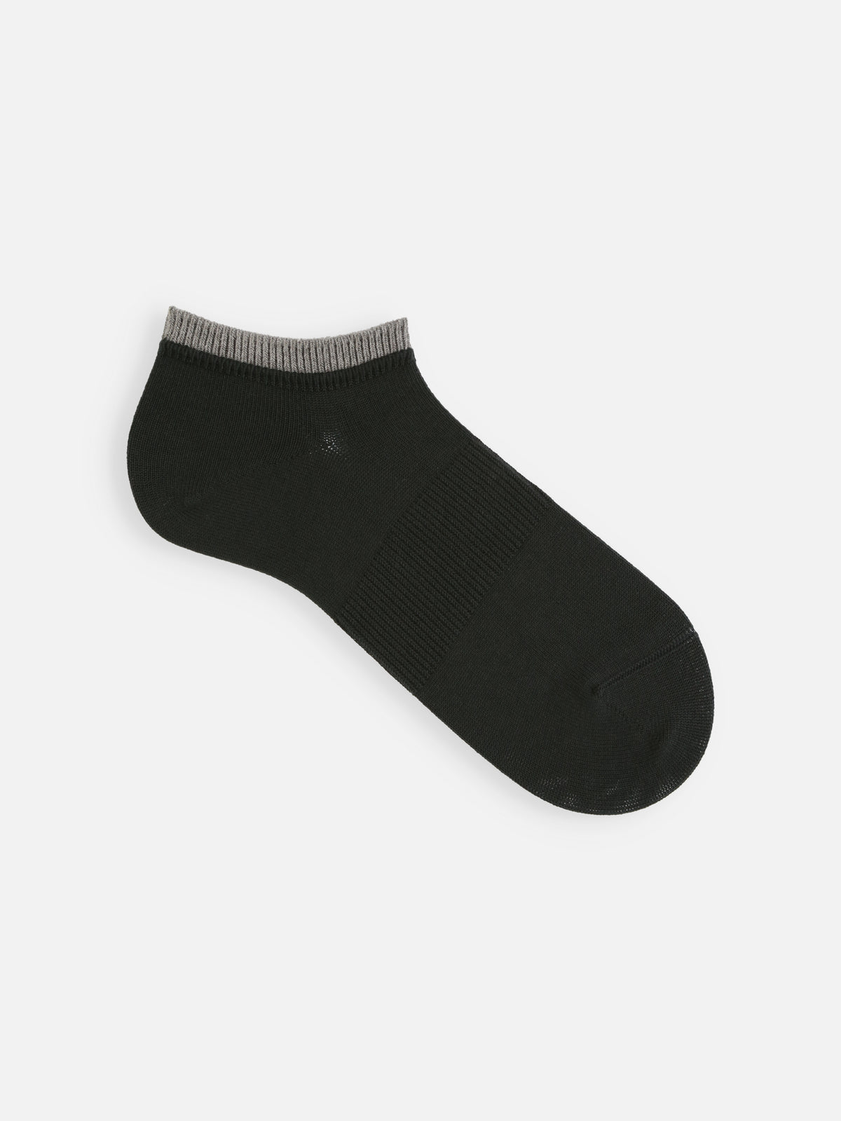 【Tabio MEN】サポート入り2枚重ねスニーカー丈ソックス(27.0～29.0cm) - クロ+グレー