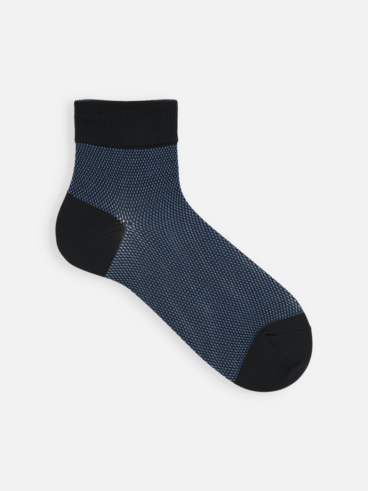 【Tabio MEN】消臭＋COOLMAX配色メッシュショートソックス - クロ