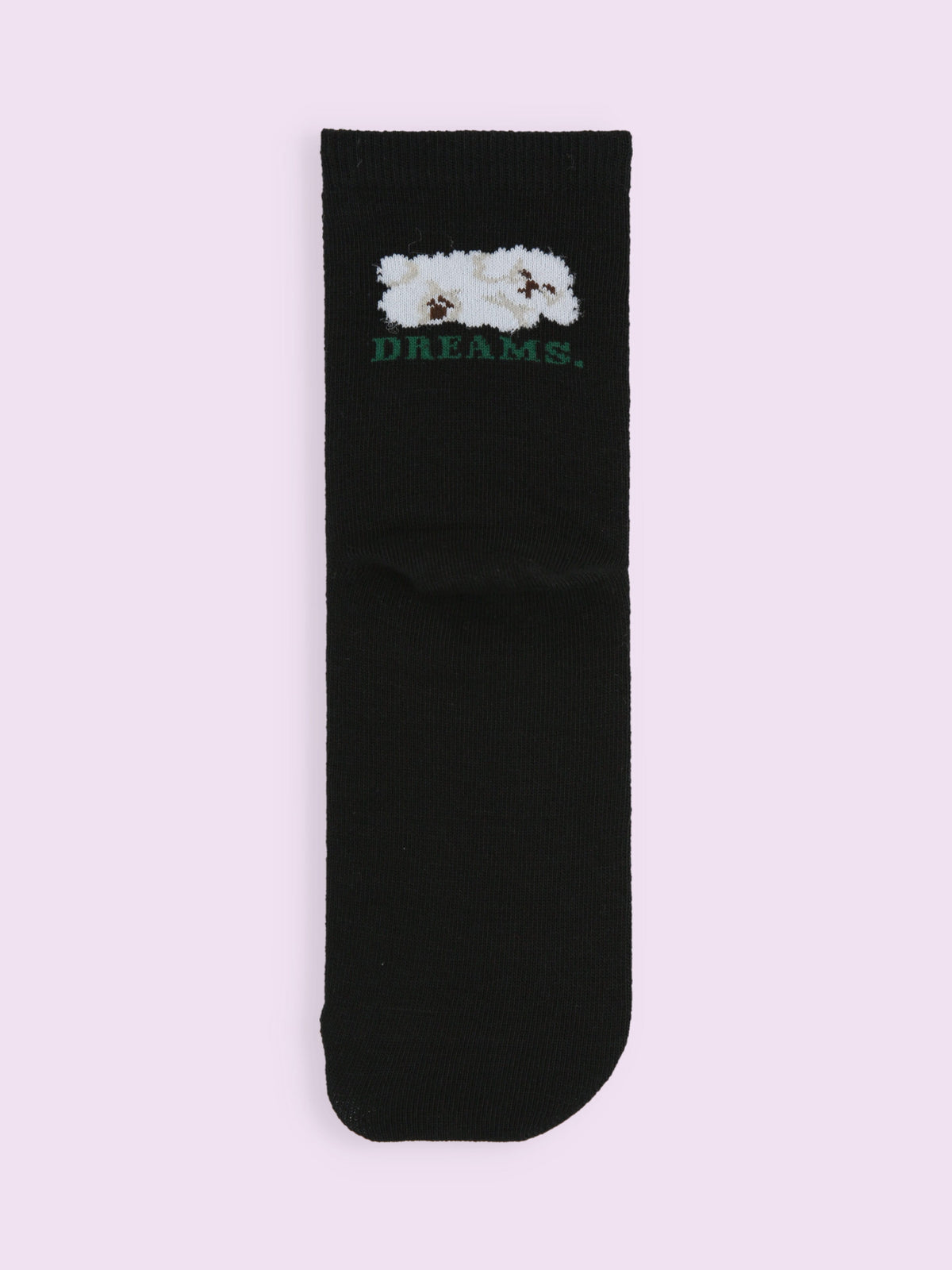 【3足1,485円】夢見るわんこショートソックス - クロ
