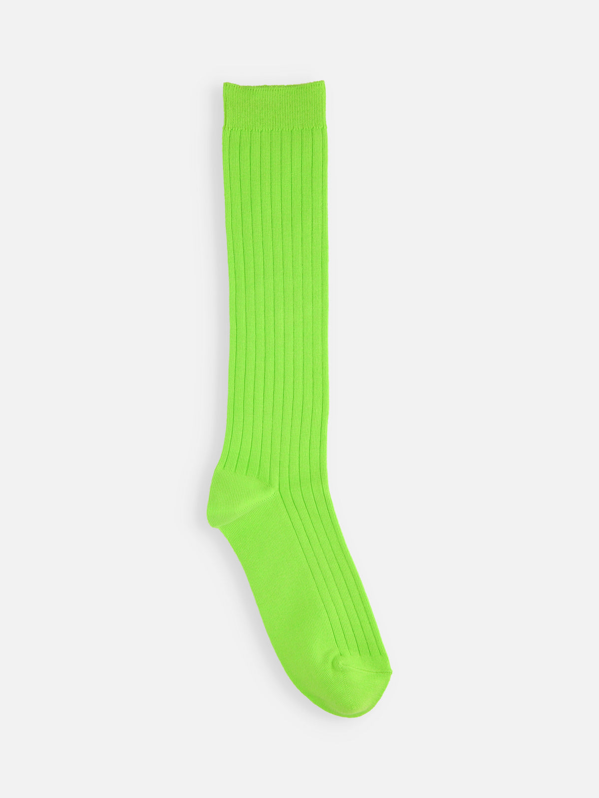 【ジュニアサイズ】蛍光リブハイソックス / 22-24cm - ブリリアントライム