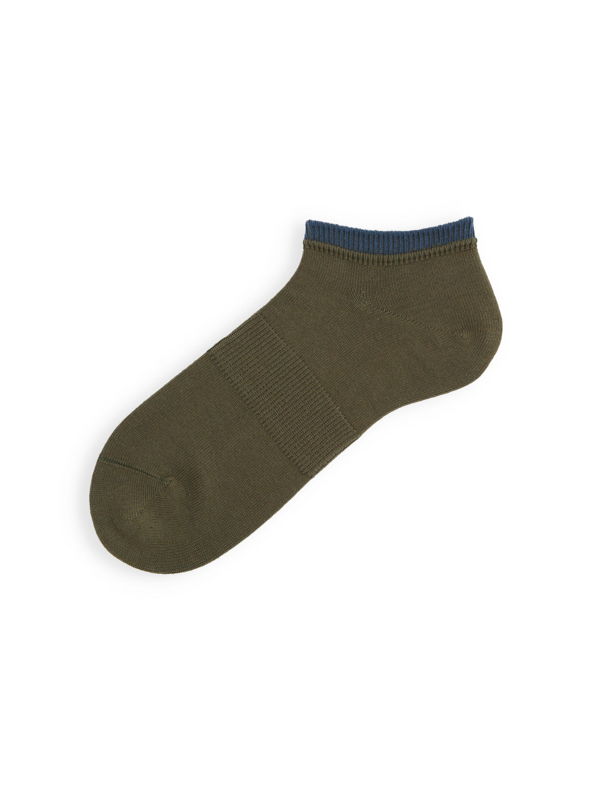 【Tabio MEN】サポート入り2枚重ねスニーカー丈ソックス(27.0～29.0cm) - オリーブ+シャドウブルー