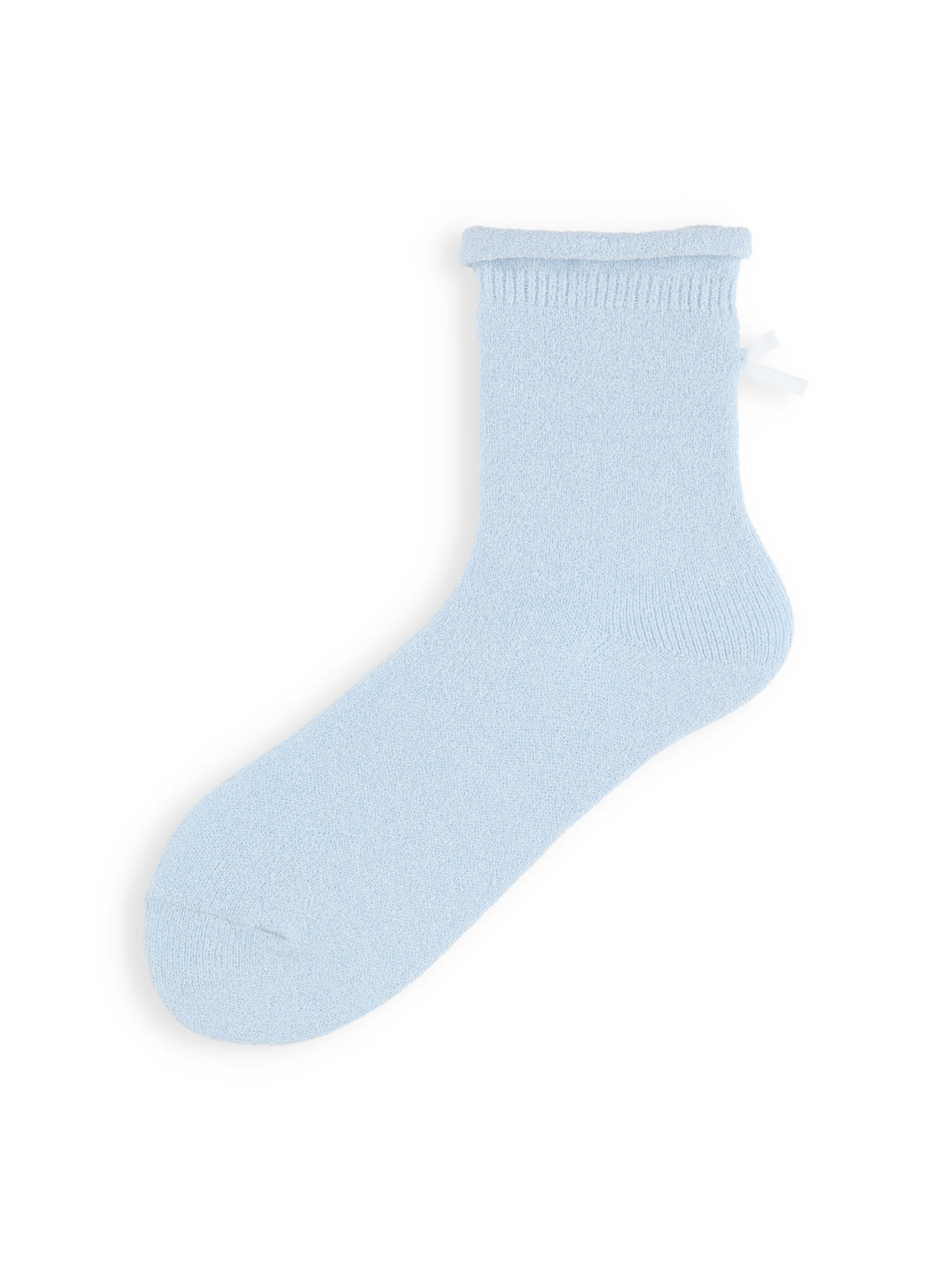 ロールリボンブークレーショートソックス - サックス