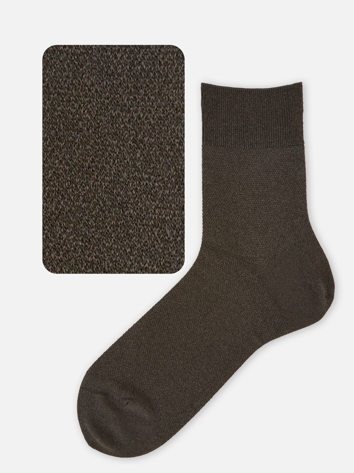【Tabio MEN】ドライなタッチが心地いい和紙梨地ショートソックス(27.0～29.0cm) - チャコールモク