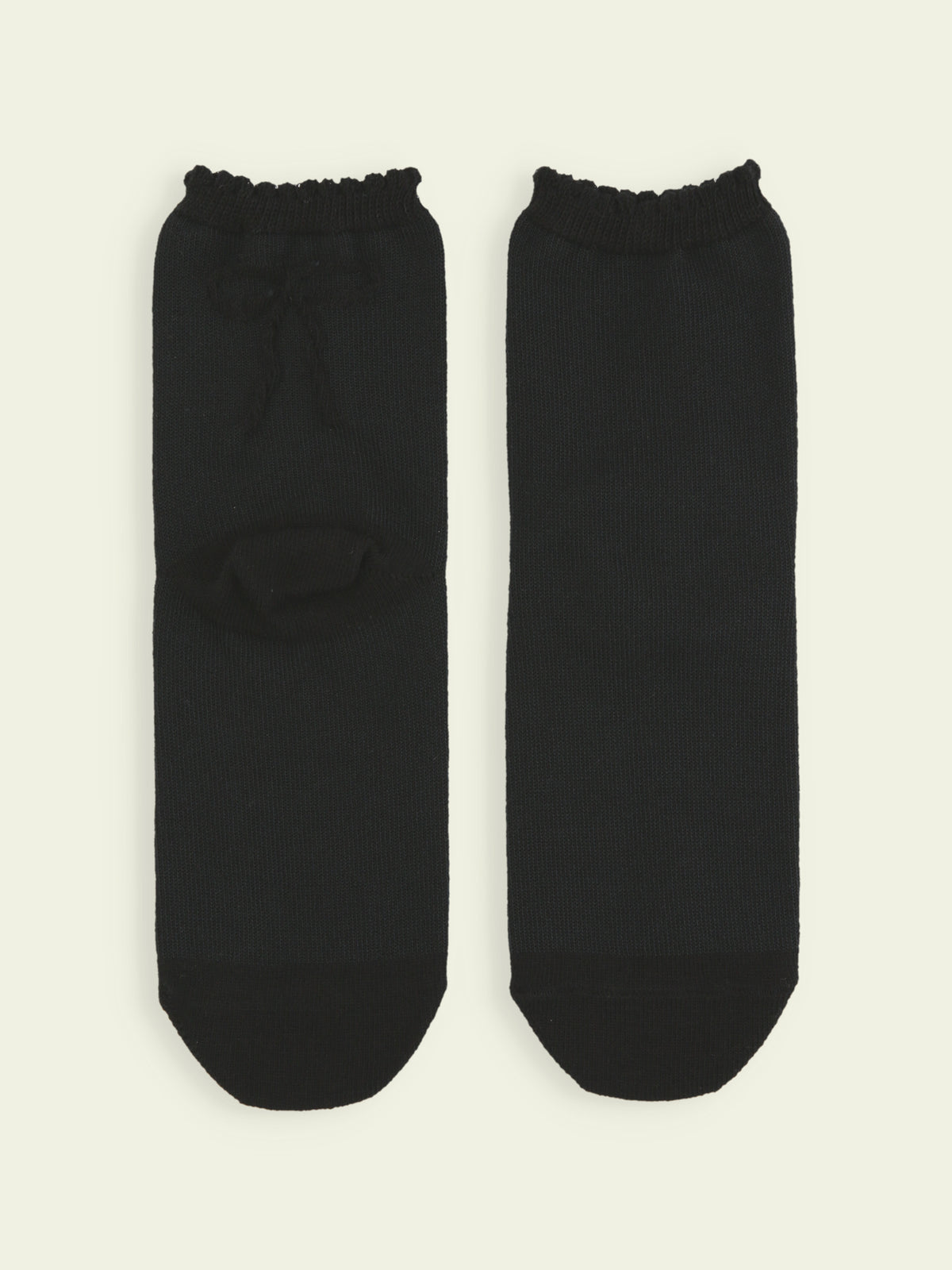 【3足1,485円】キッズ バックフロートリボンショートソックス / 16-18cm - クロ