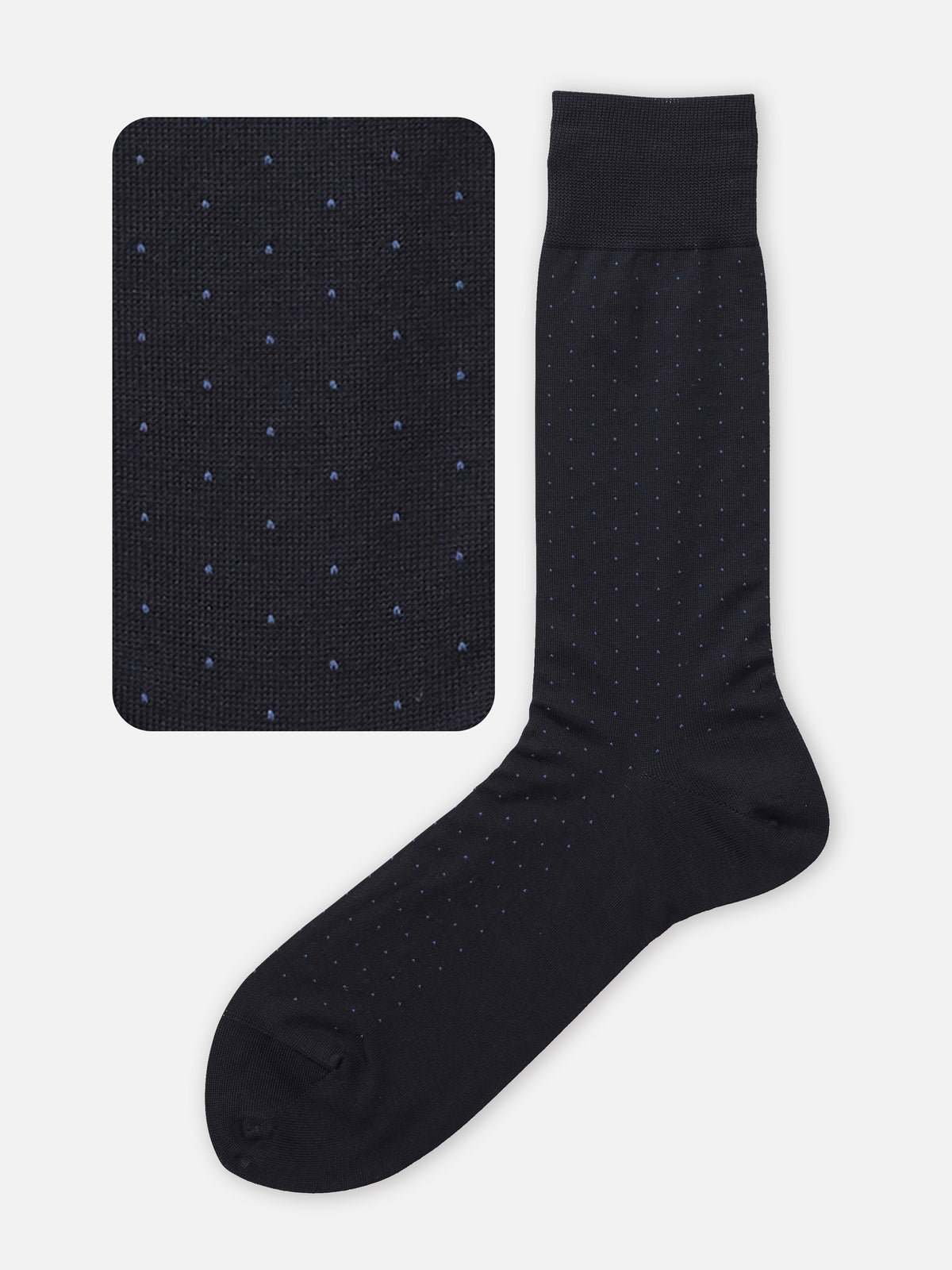 【Tabio MEN】綿ピンドット柄ソックス(27.0～29.0cm) - コン+ブルー
