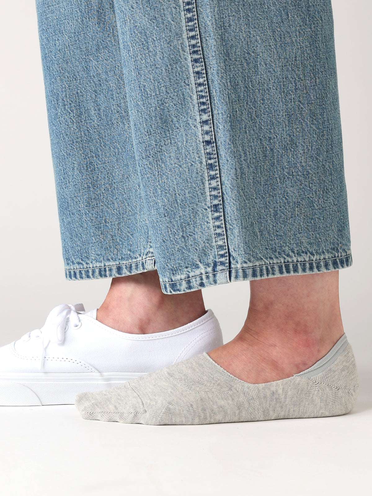 【Tabio MEN】GOODFOOT/脱げにくいカバーソックス(27.0～29.0cm) - アッシュグレーモク