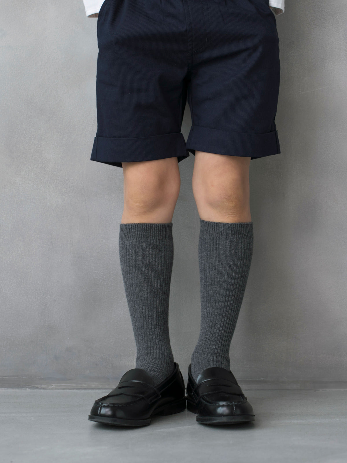 【キッズ】2×1リブハイソックス / 13-15cm