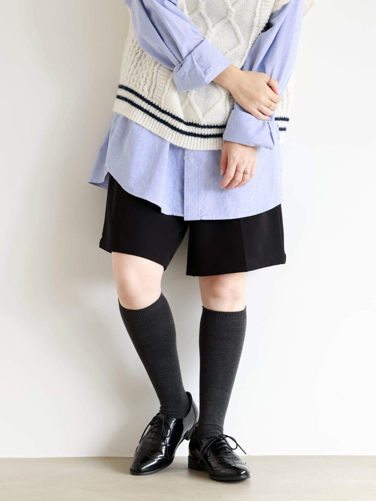 無地ハイソックス