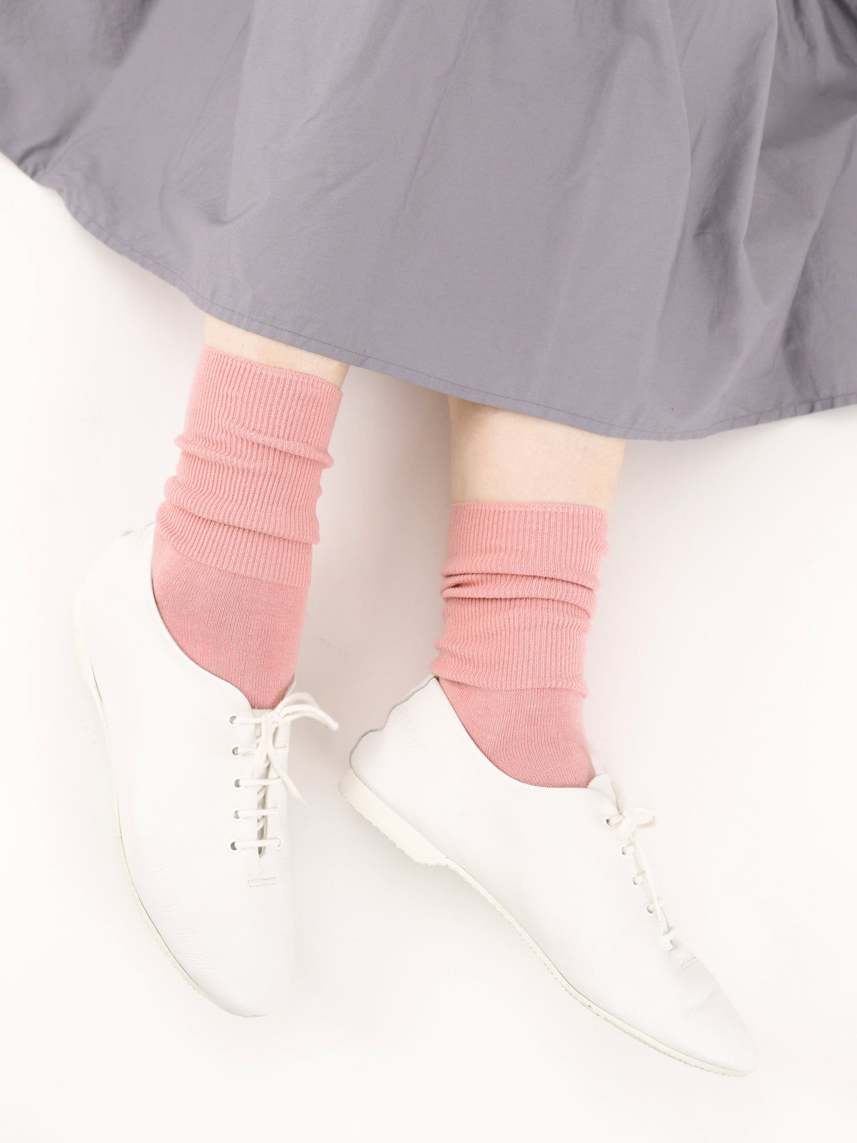 【3足1,485円】履き口ゆったりリブベタソックス - ピンク
