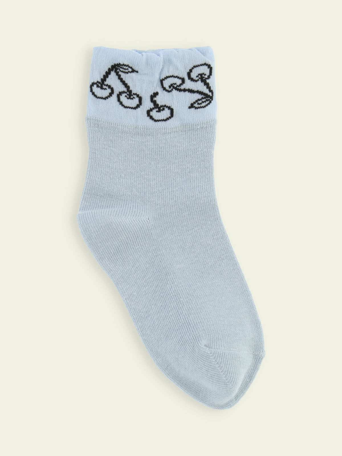 【3足1,485円】キッズ トップシースルーさくらんぼショートソックス / 13-15cm - サックス