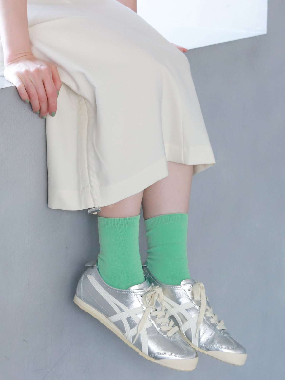 【WEB限定40色】オールシーズン履けるカラフルソックス - ミント