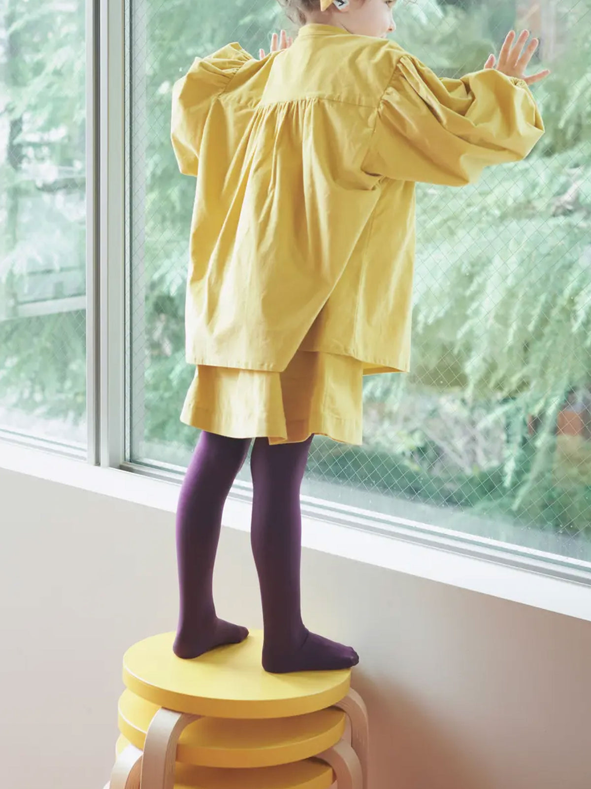 【キッズ】80デニールタイツ / 110-130cm - ダークパープル