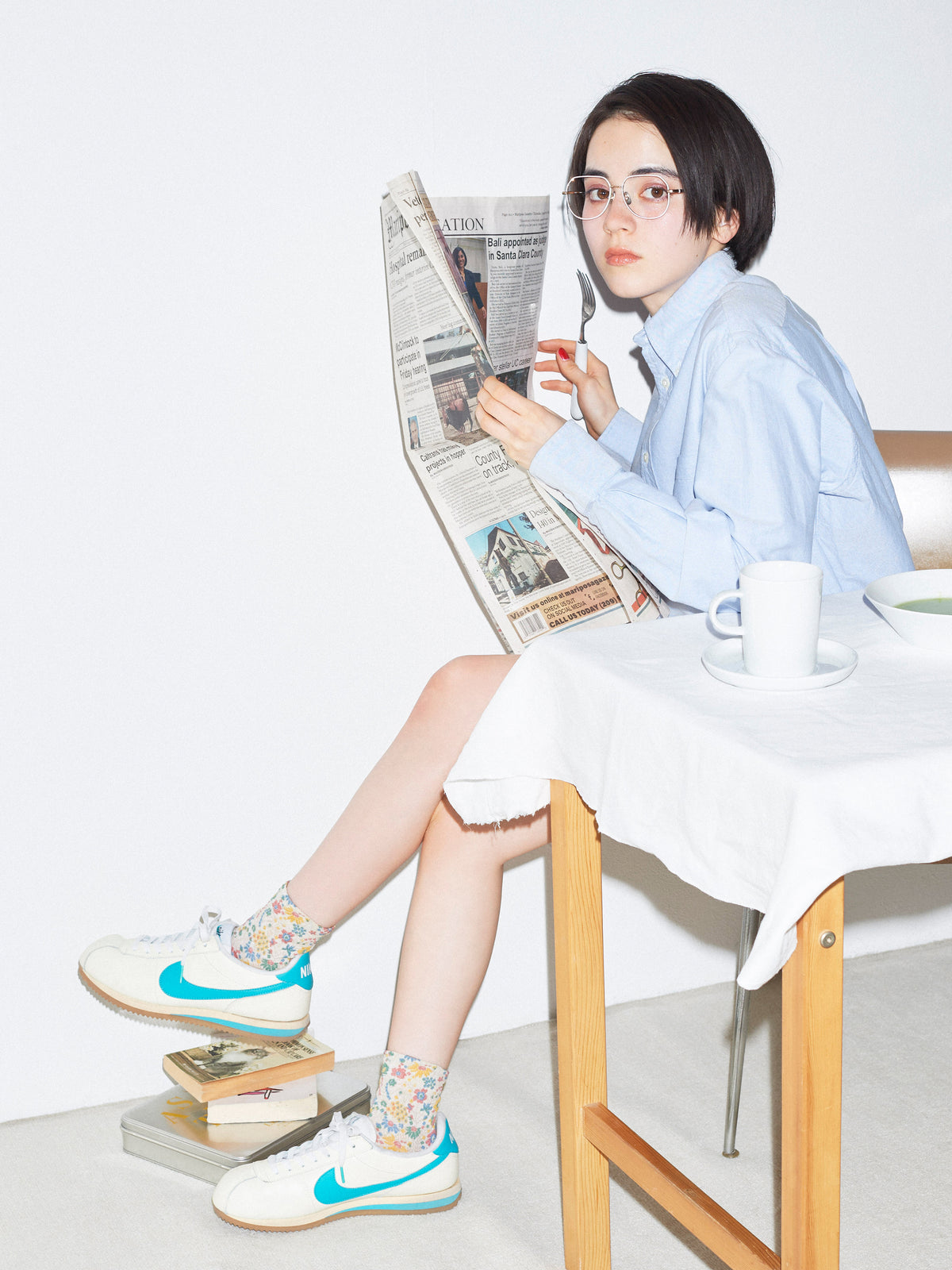 フロートボタニカル総柄ショートソックス