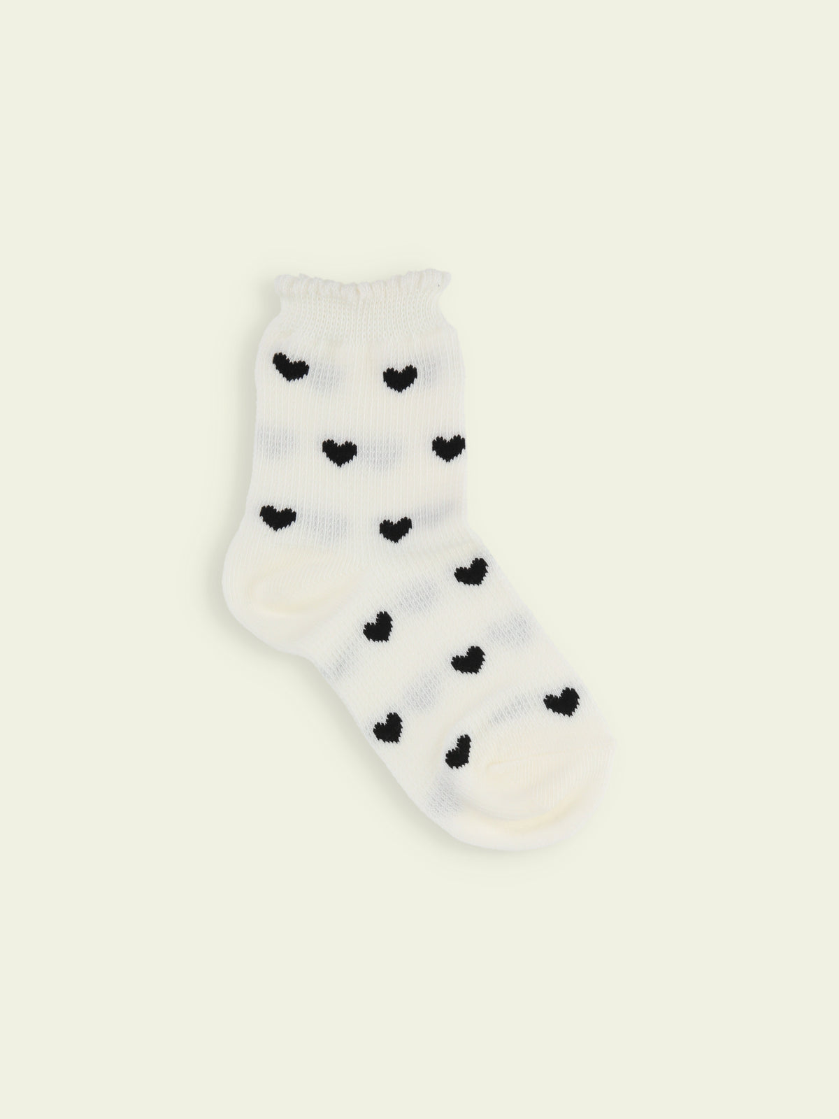 【3足1,485円】キッズ ピコワッフルハートショートソックス / 13-15cm - オフホワイト