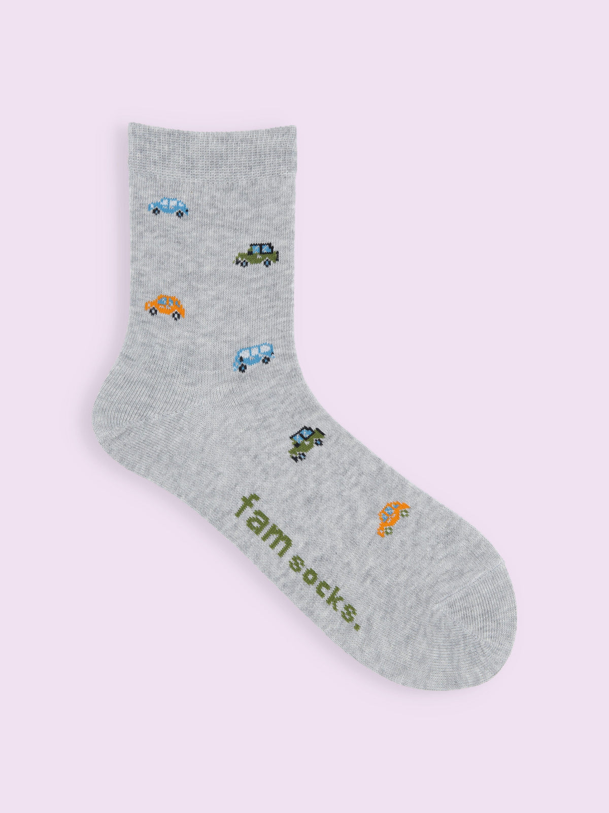 【3足1,485円】くるま柄ショートソックス - グレー