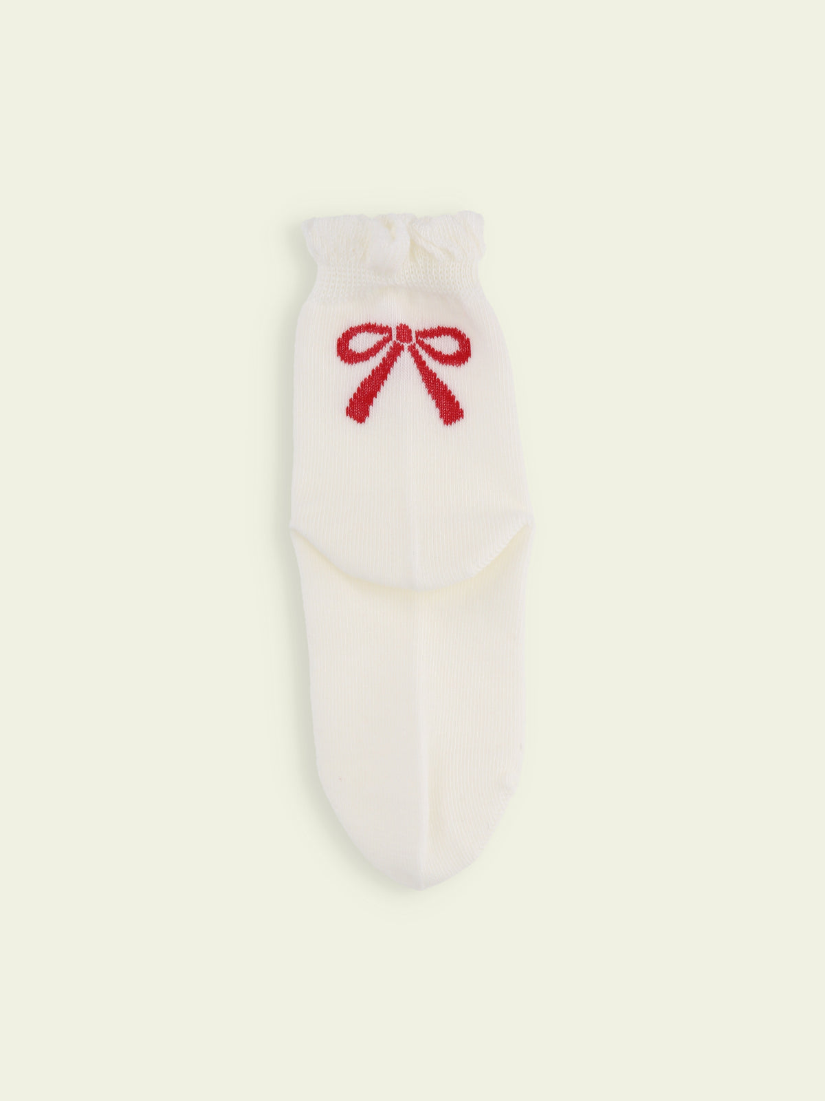 【3足1,485円】キッズ フリルりぼんショートソックス / 16-18cm - オフホワイト
