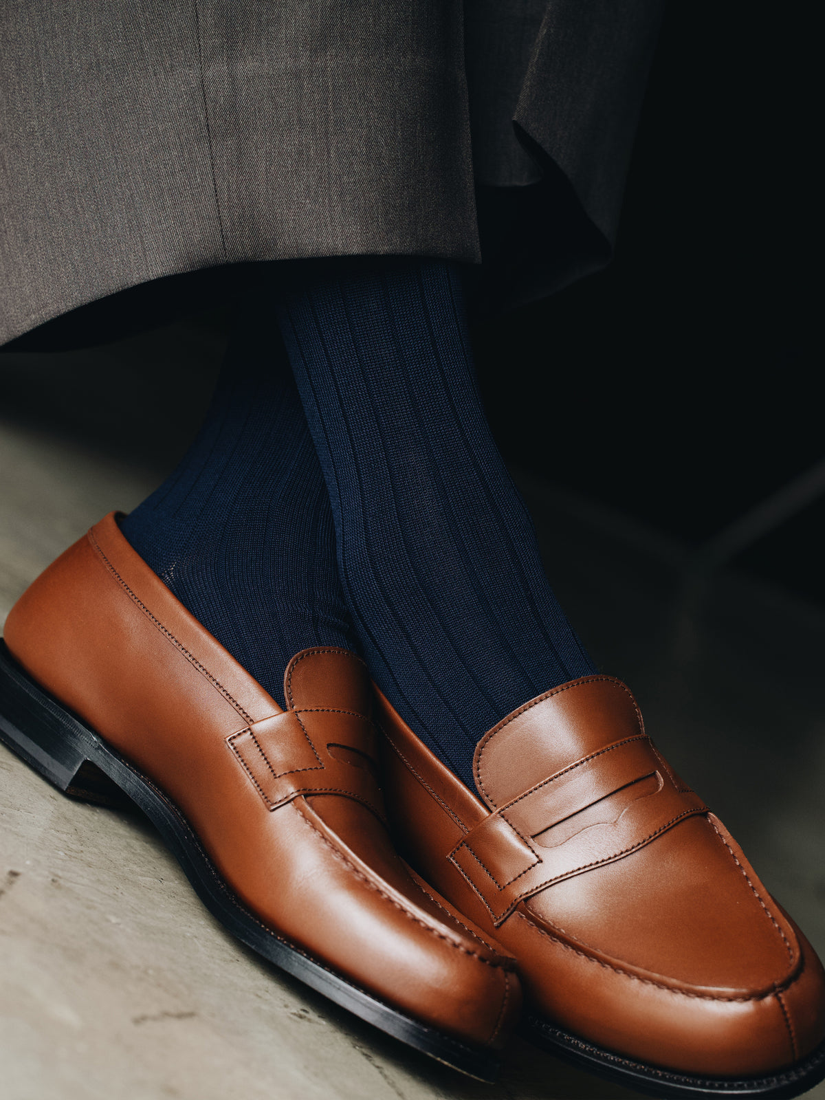【Tabio MEN】【ベストセラー】 9×2リブソックス - コン