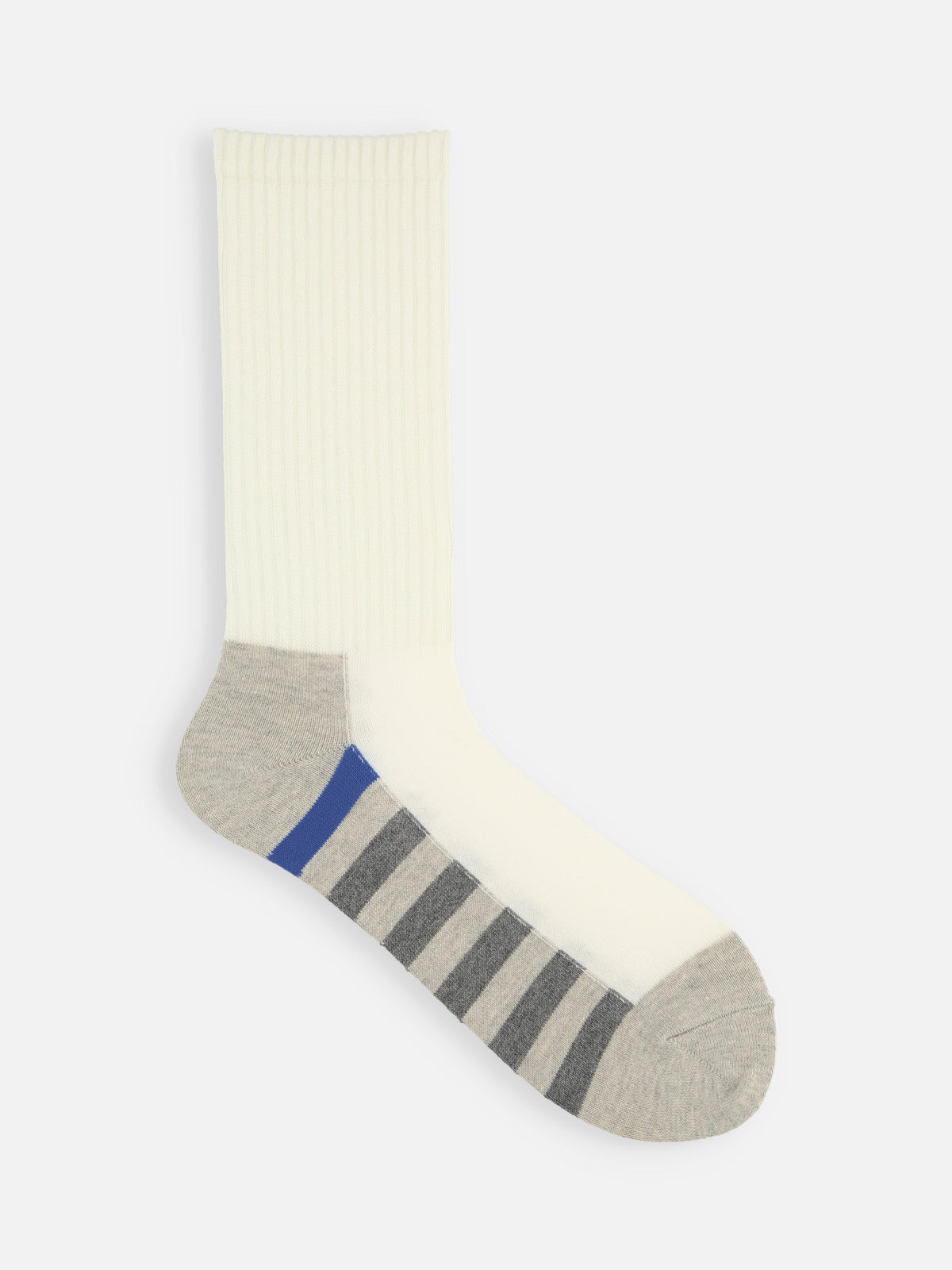 【ジュニアサイズ】足底の汚れが目立たないソックス /  22-24cm - オフホワイト＋ブルー