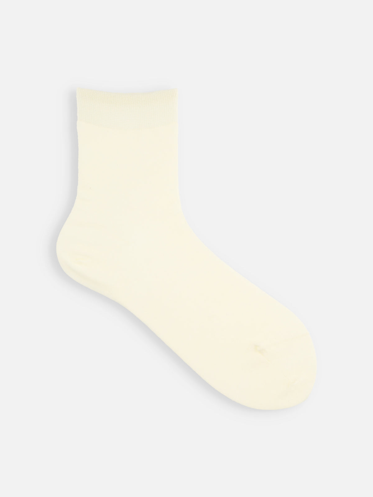 ハイゲージ梳毛ベタショートソックス - オフホワイト