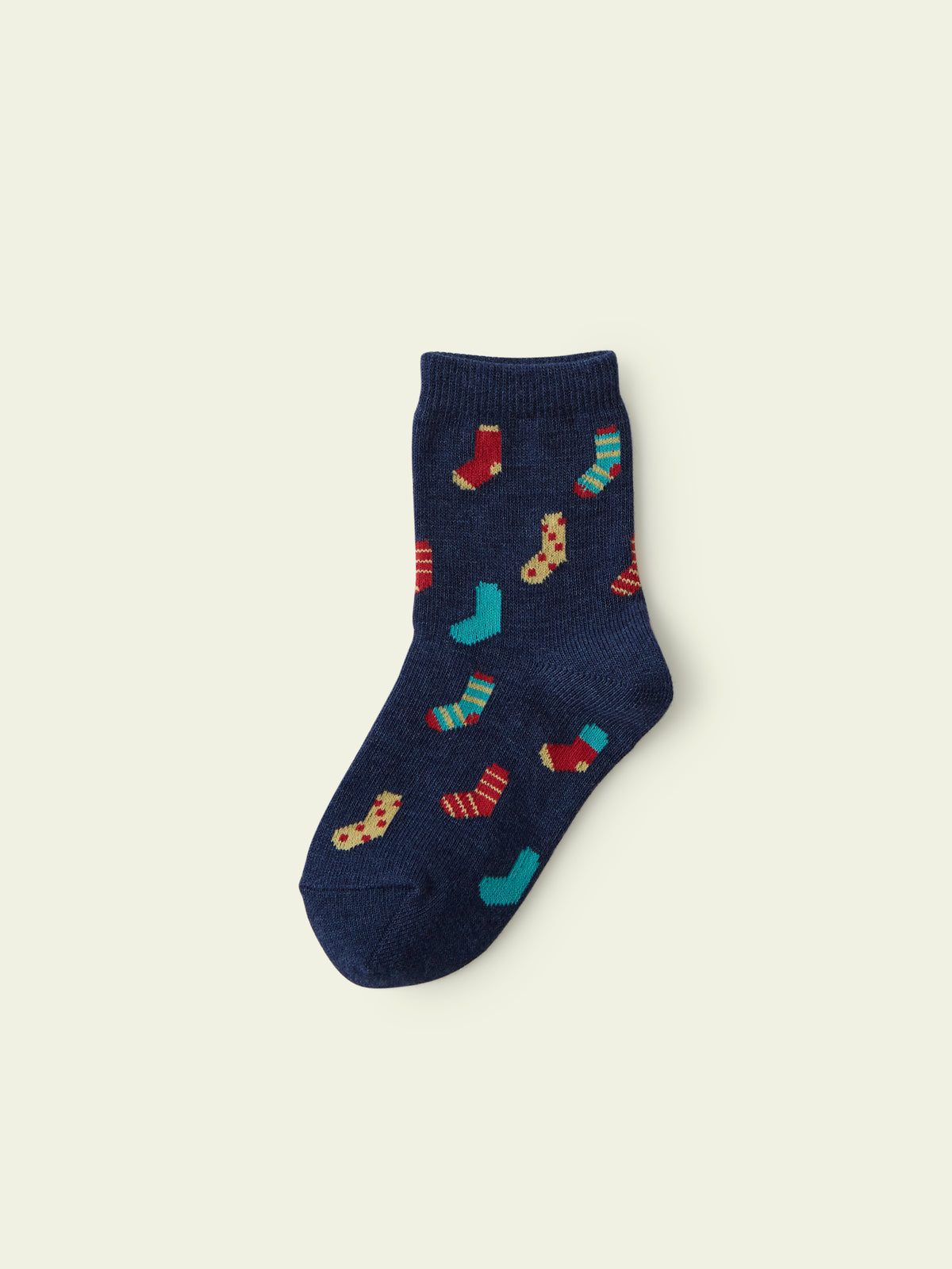 【3足1,485円】キッズ 靴下柄ショートソックス / 13-15cm - インディゴブルー