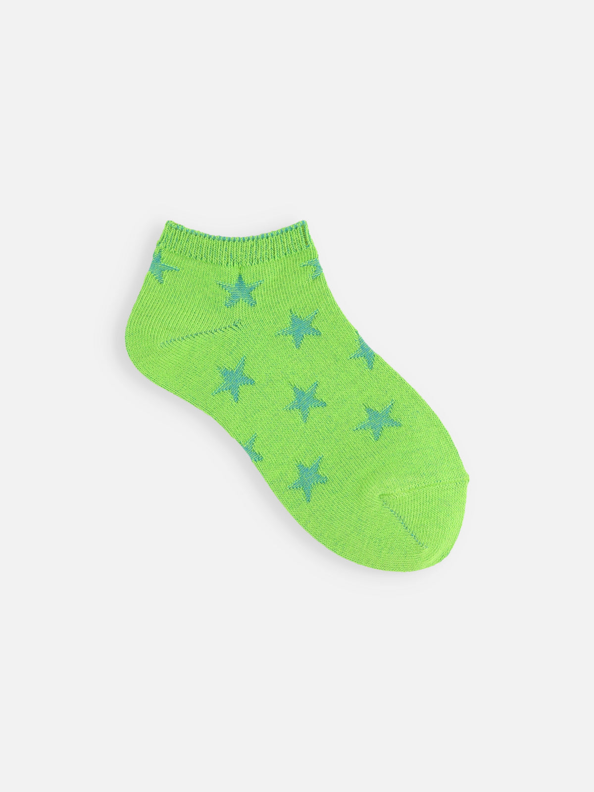 【キッズ】星柄リンクススニーカー丈ソックス / 19-21cm - ライムグリーン