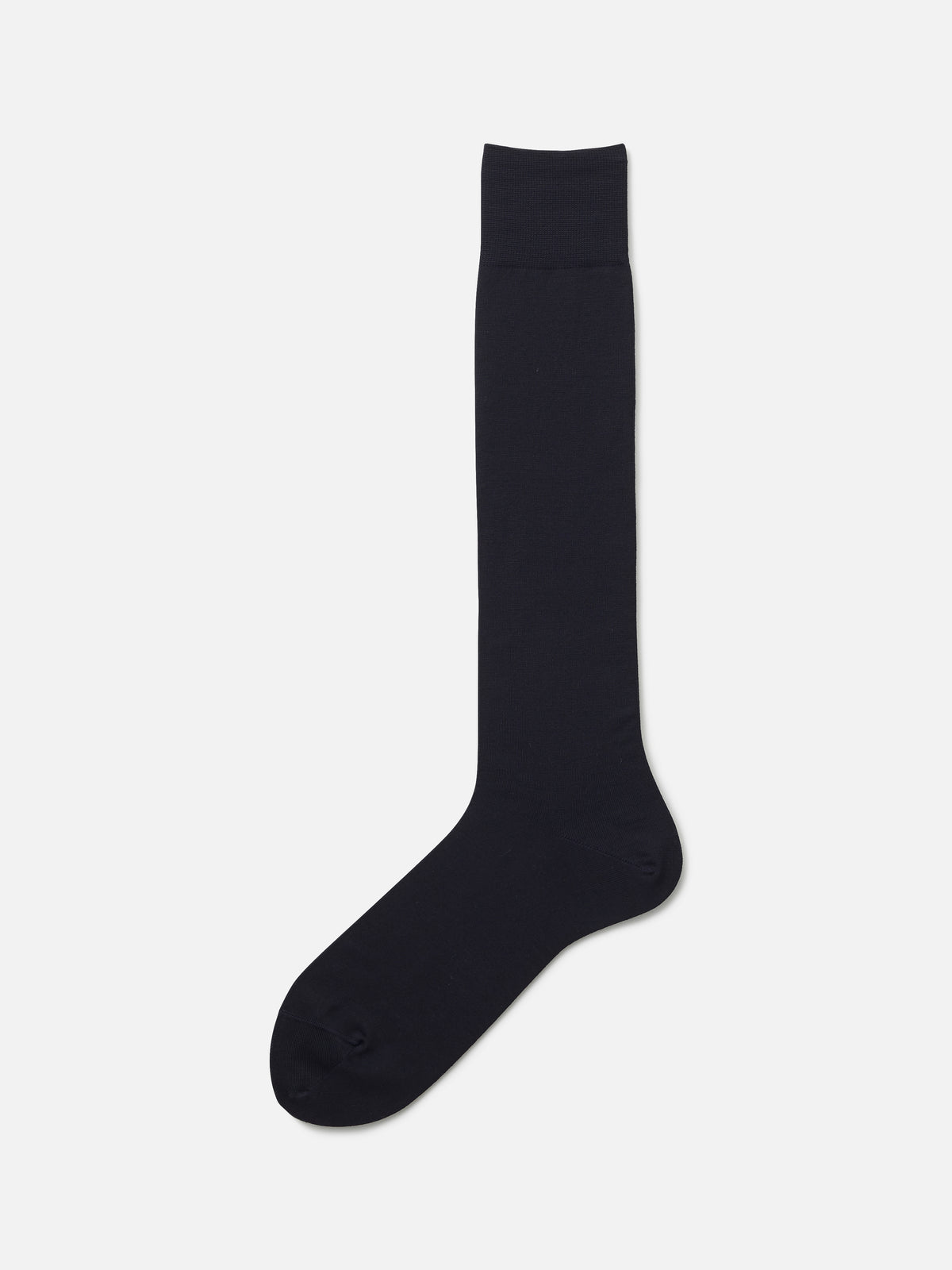 【Tabio MEN】＜冠婚葬祭にも＞ピマコットンブレンド無地ロングホーズ(27.0～29.0cm) - ブラックネイビー