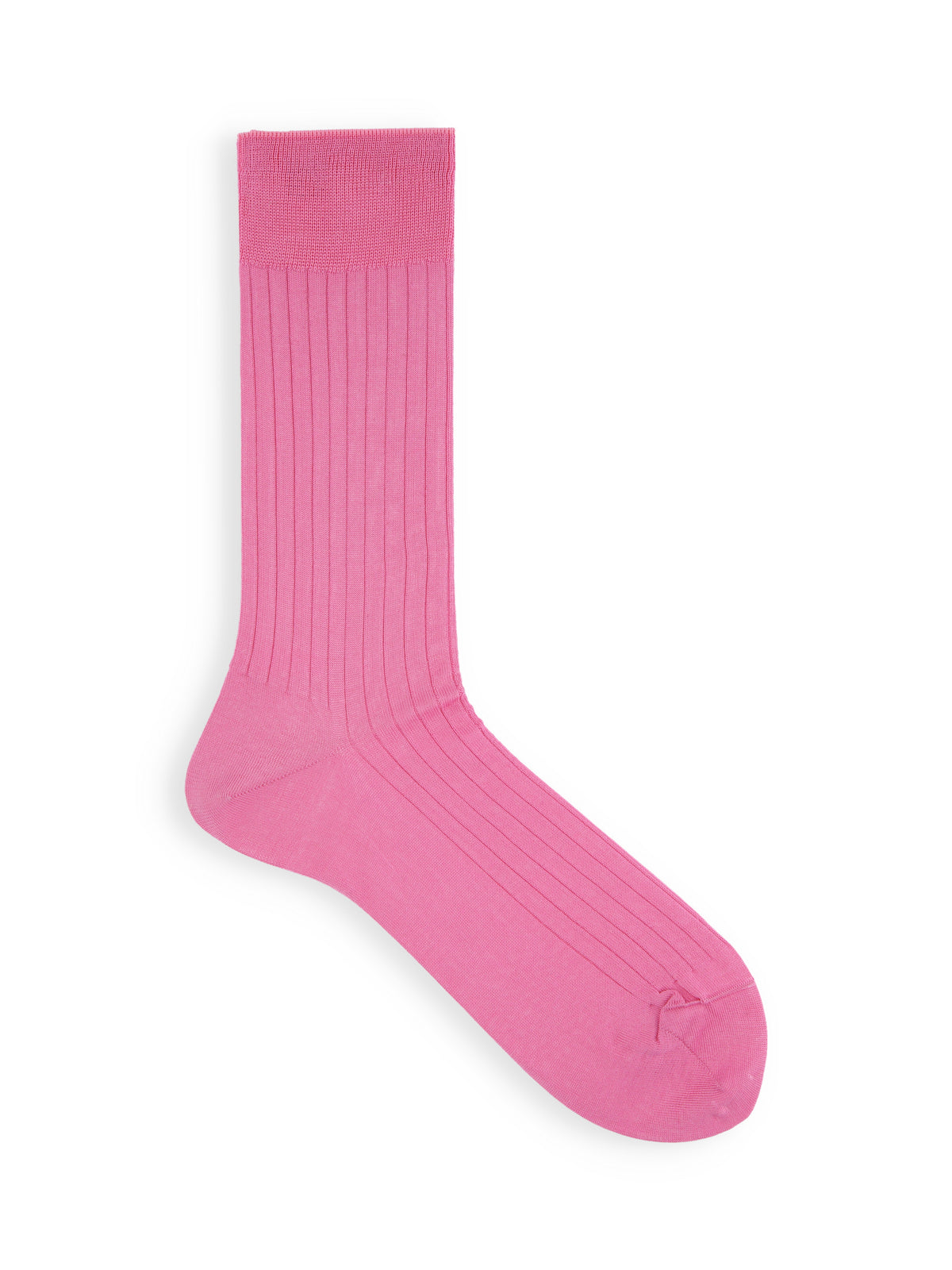 【Tabio MEN】表糸綿100％リブレギュラーソックス(25.0cm) - ローズピンク