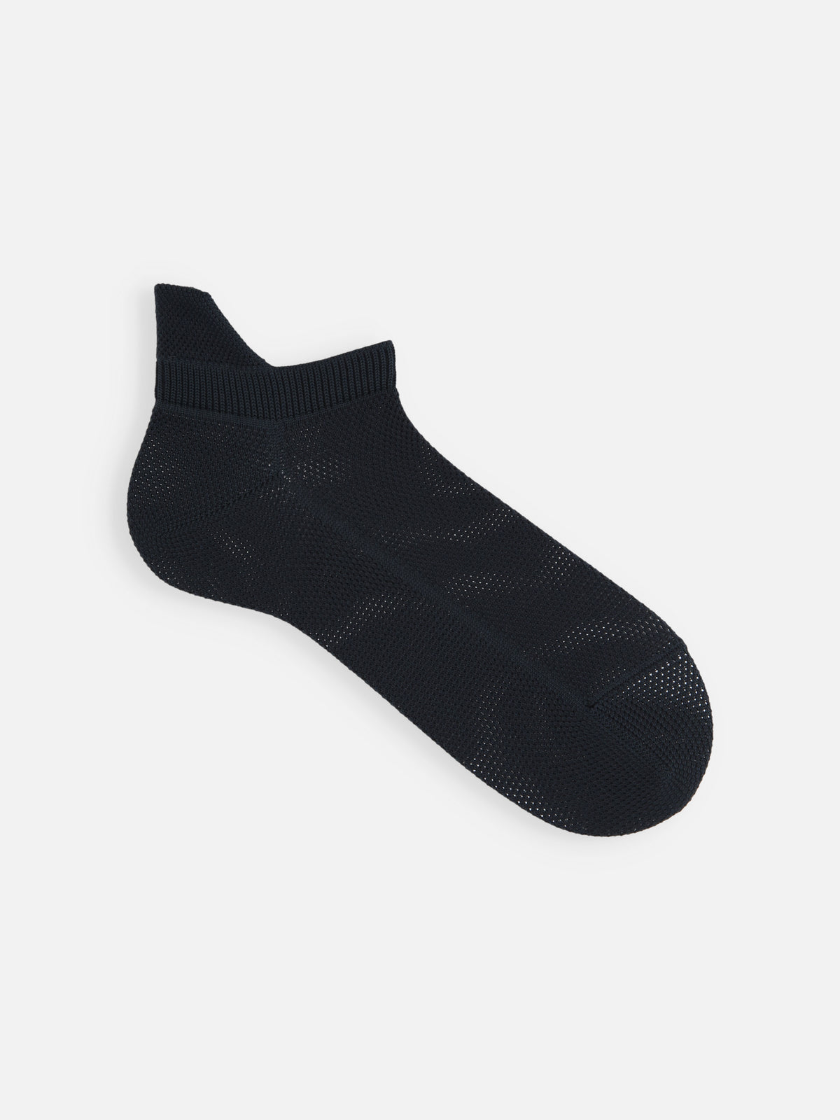 【Tabio MEN】DRYオールメッシュアキレスガードスニーカー丈ソックス - クロ