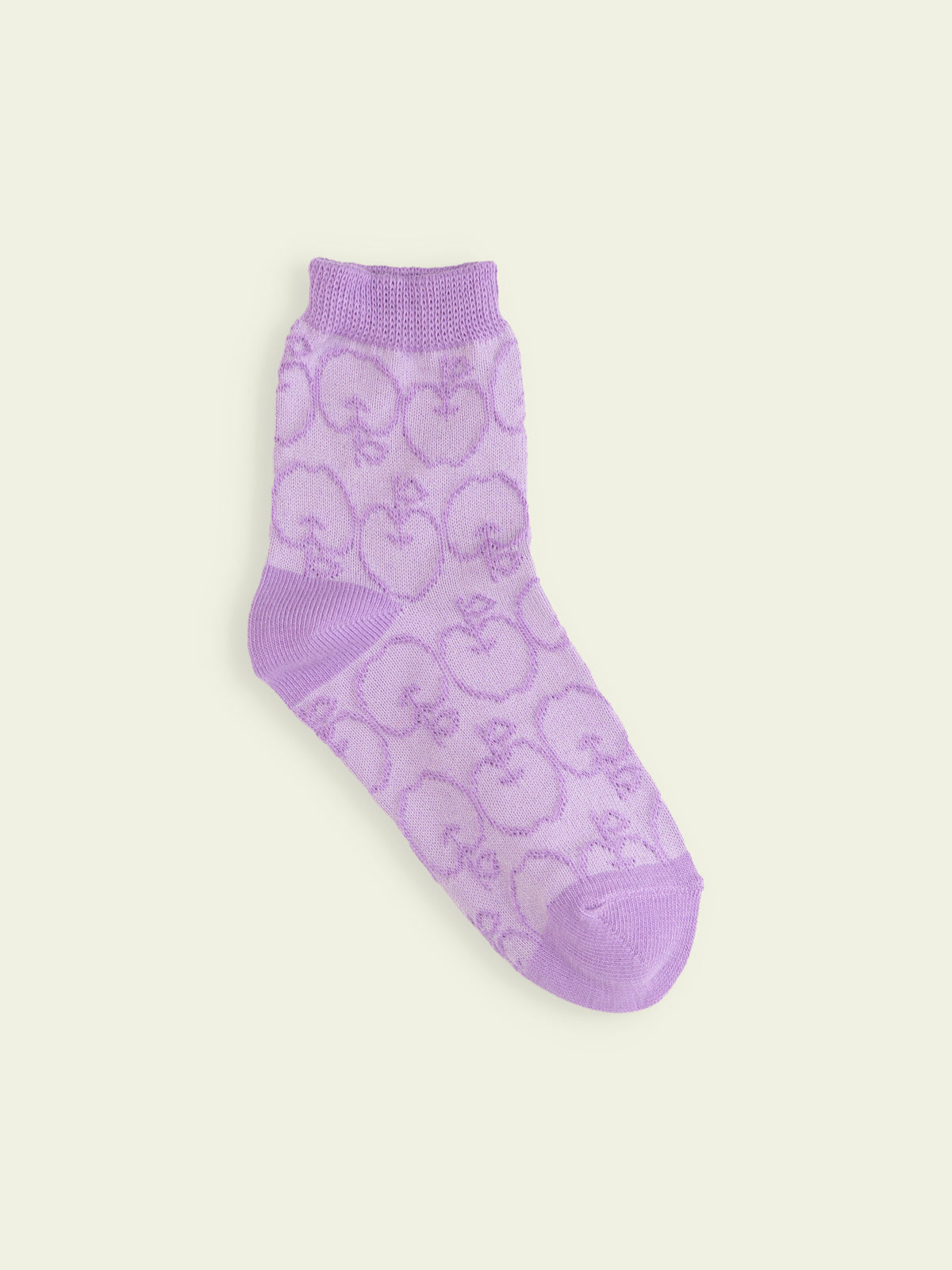 【3足1,485円】キッズ りんごフロートショートソックス / 16-18cm - ラベンダー