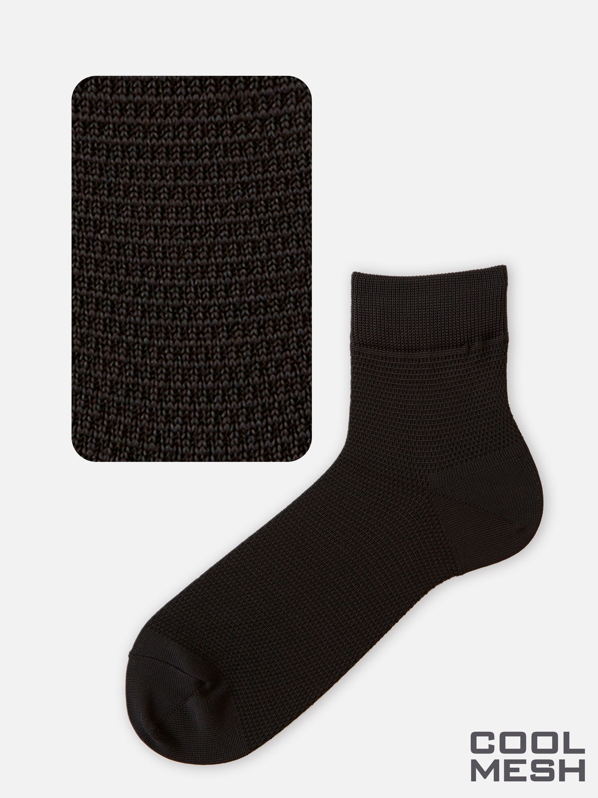 【Tabio MEN】消臭＋COOLMESHショート丈ソックス - クロ