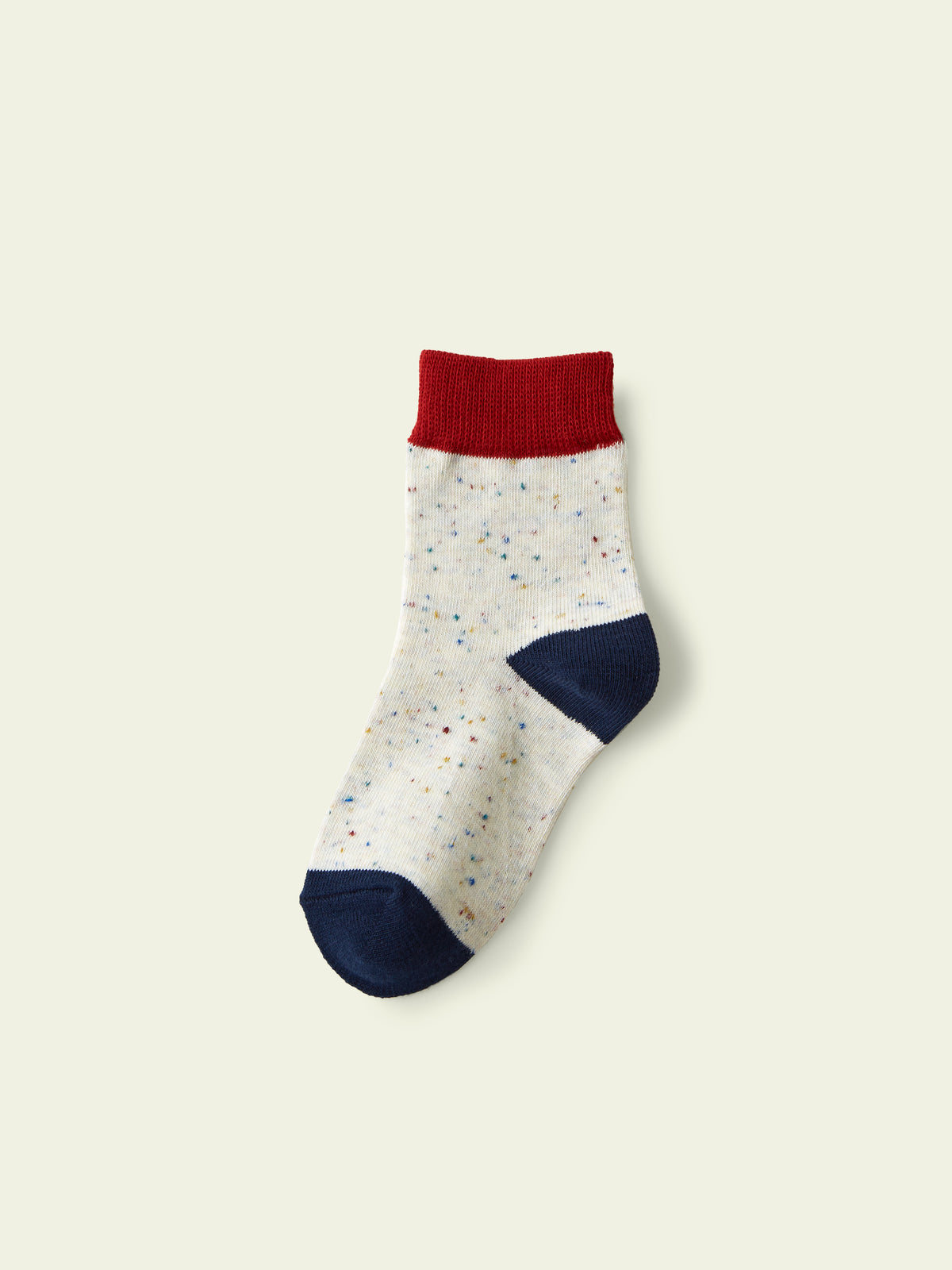 【3足1,485円】キッズ  ネップ三面切り替えショートソックス / 13-15cm