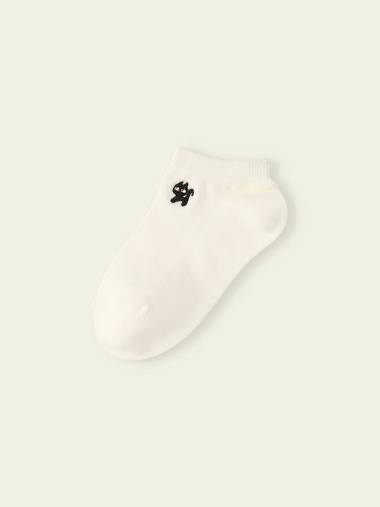 【3足1,485円】キッズ いろいろ刺繍スニーカー丈ソックス / 16-18cm