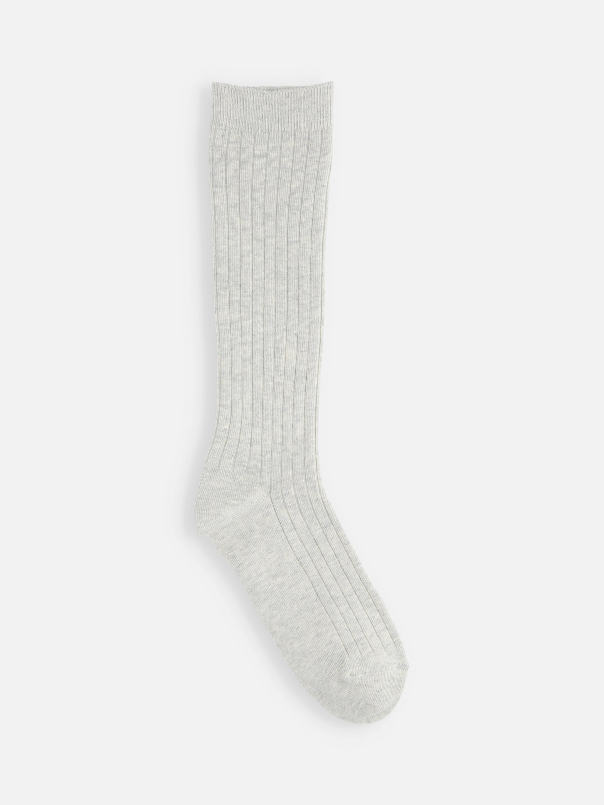 【キッズ】 蛍光リブハイソックス / 19-21cm - ライトグレーモク