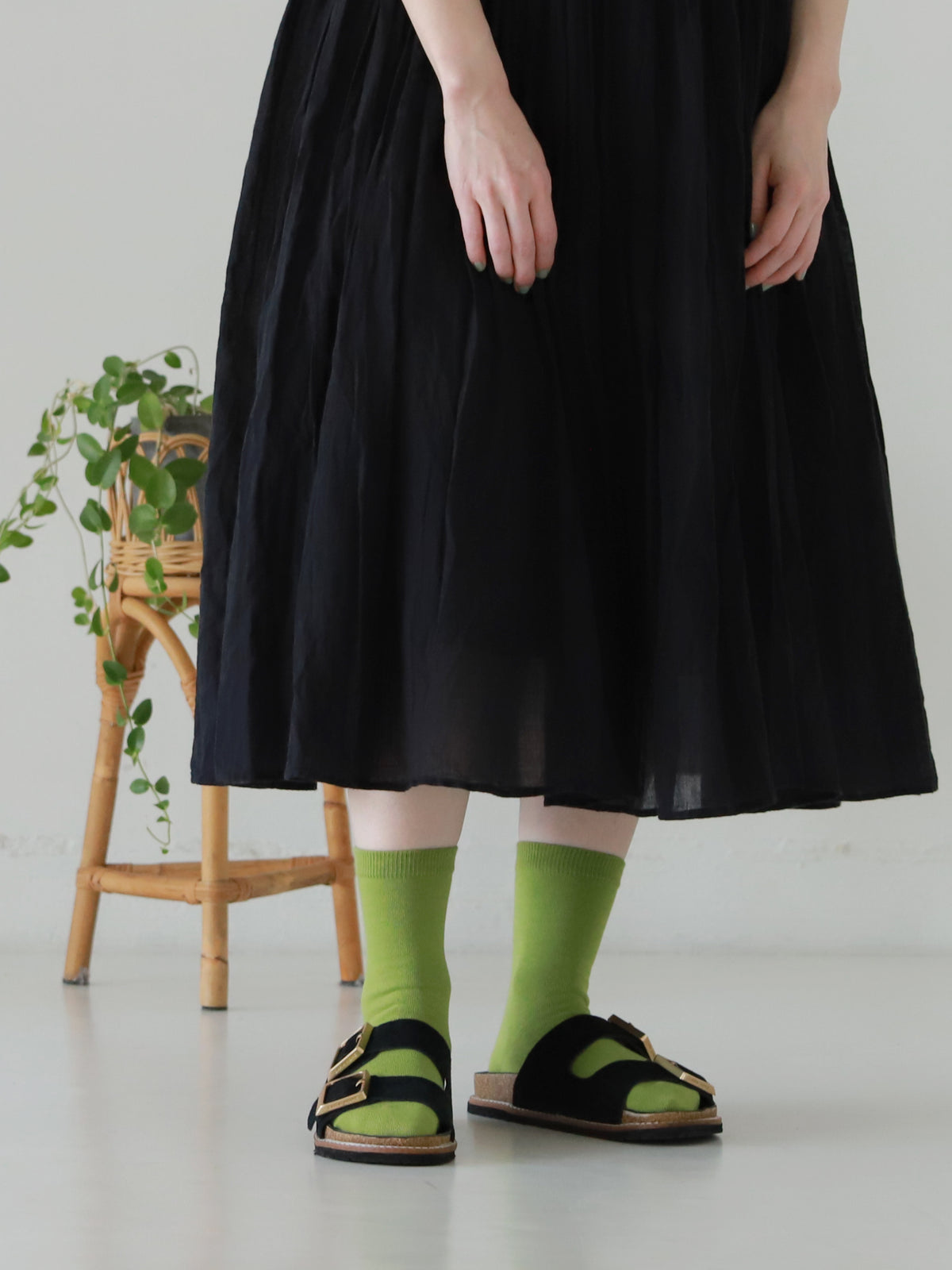 【WEB限定40色】オールシーズン履けるカラフルソックス - マッチャ