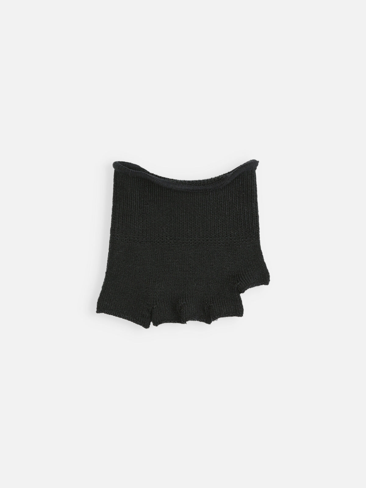 【絹肌Labo】シルク混 フィンガーレスつま先五本指ソックス - クロ