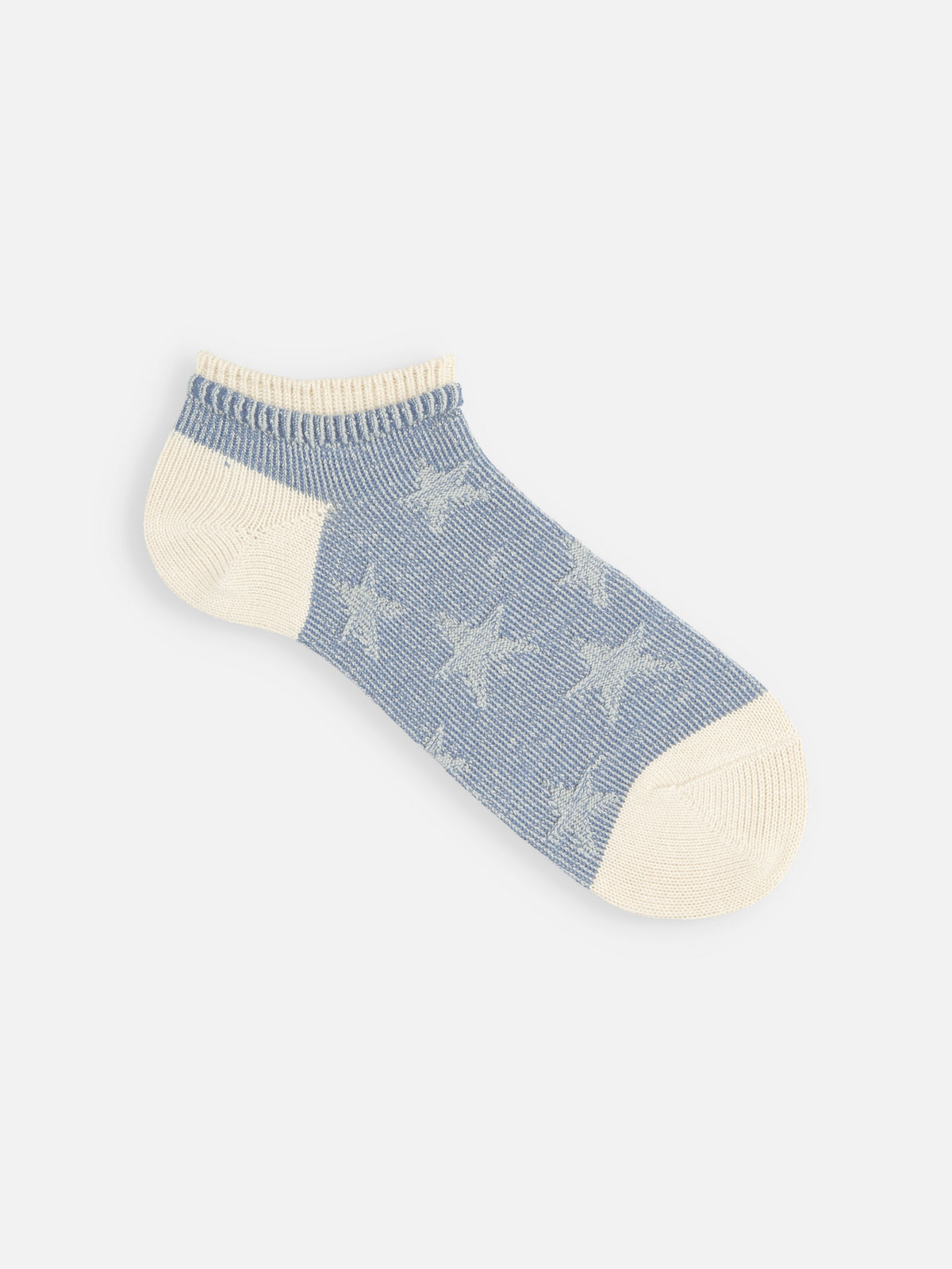 【Tabio MEN】星柄リンクススニーカー丈ソックス(27.0～29.0cm) - サックス