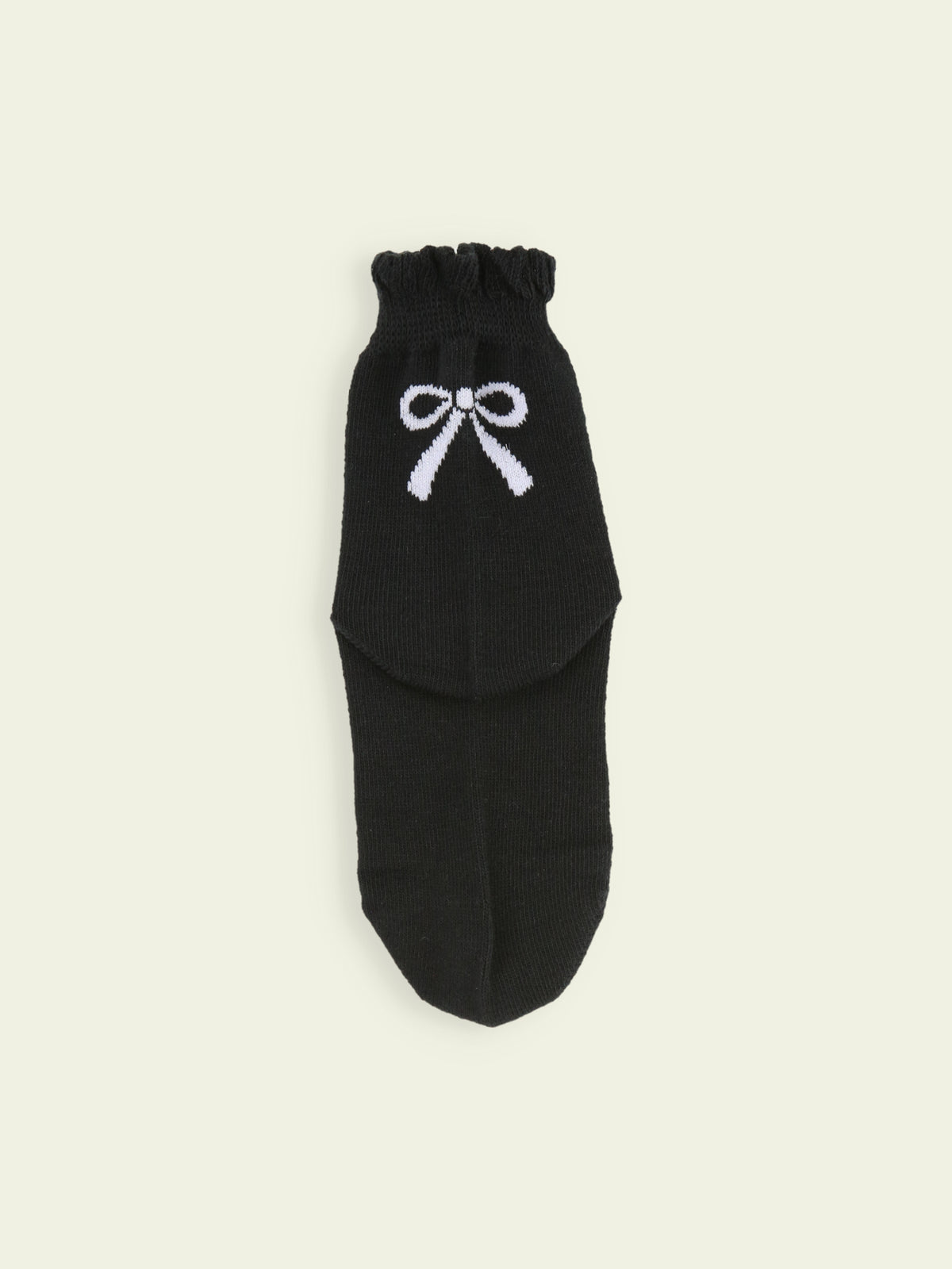 【3足1,485円】キッズ フリルりぼんショートソックス / 19-21cm - クロ